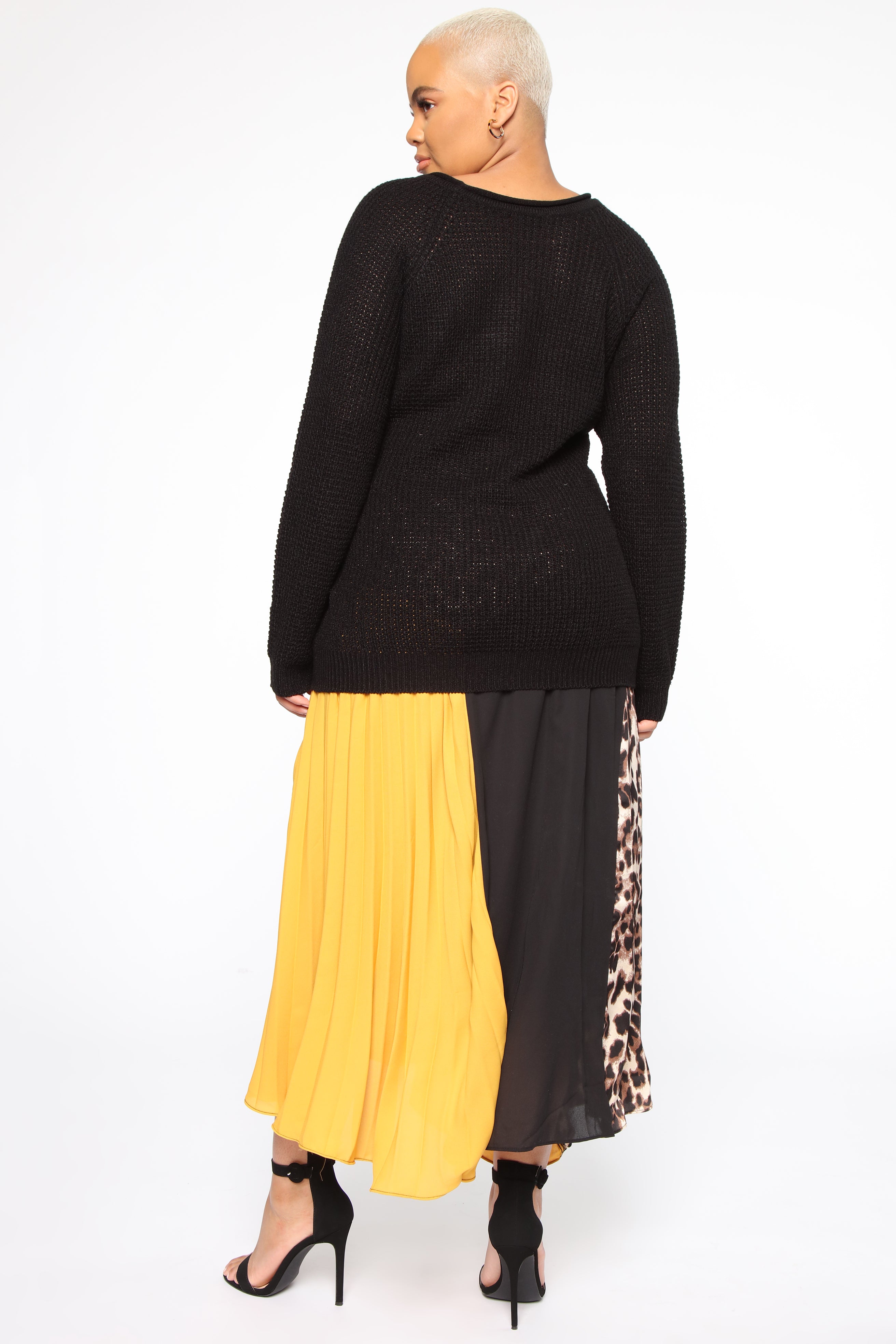 Ariana Waffle Sweater - Black - Image 8