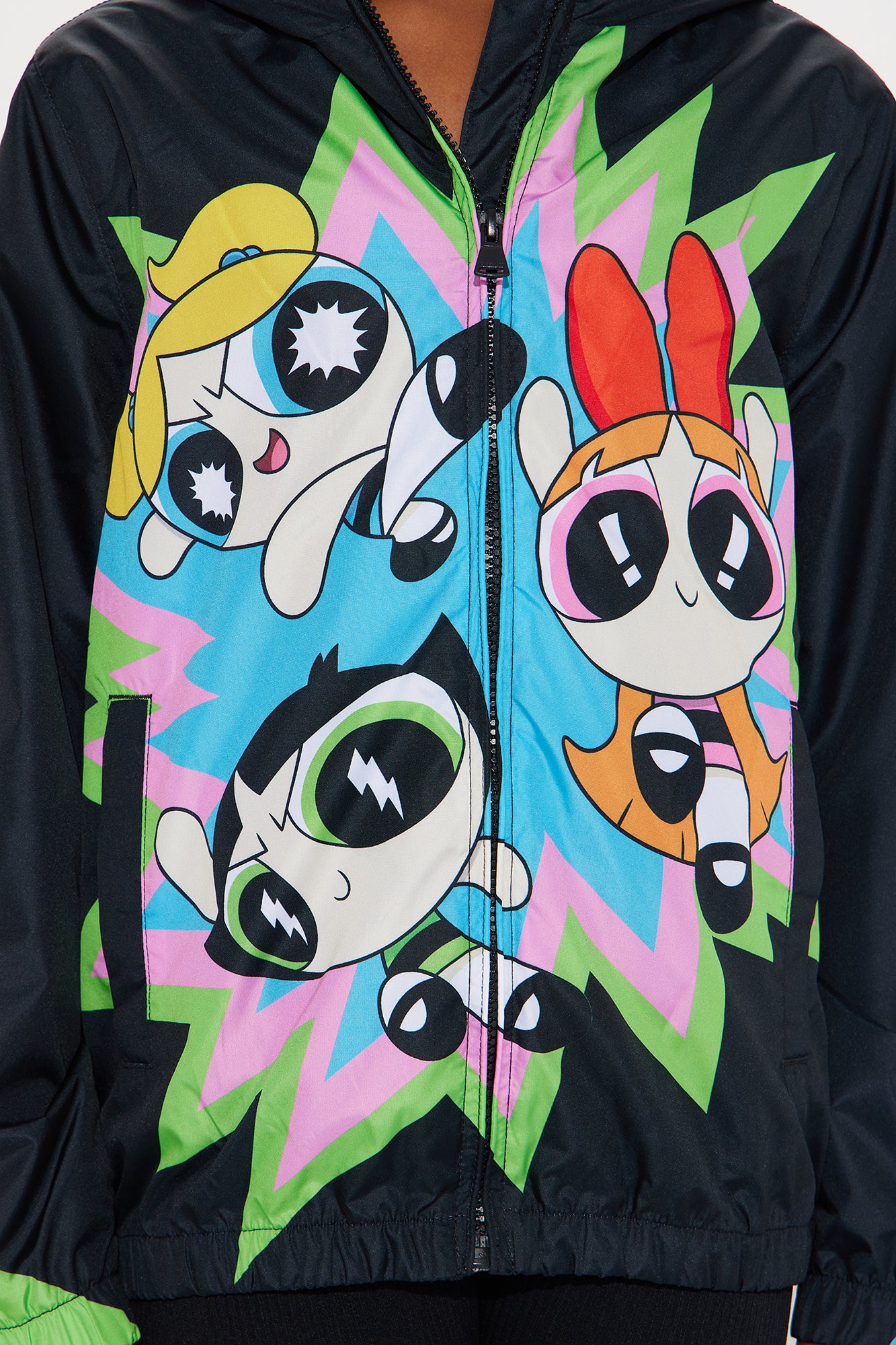 Mini PowerPuff Girls Members Only Zip Up Windbreaker - Black - Image 3