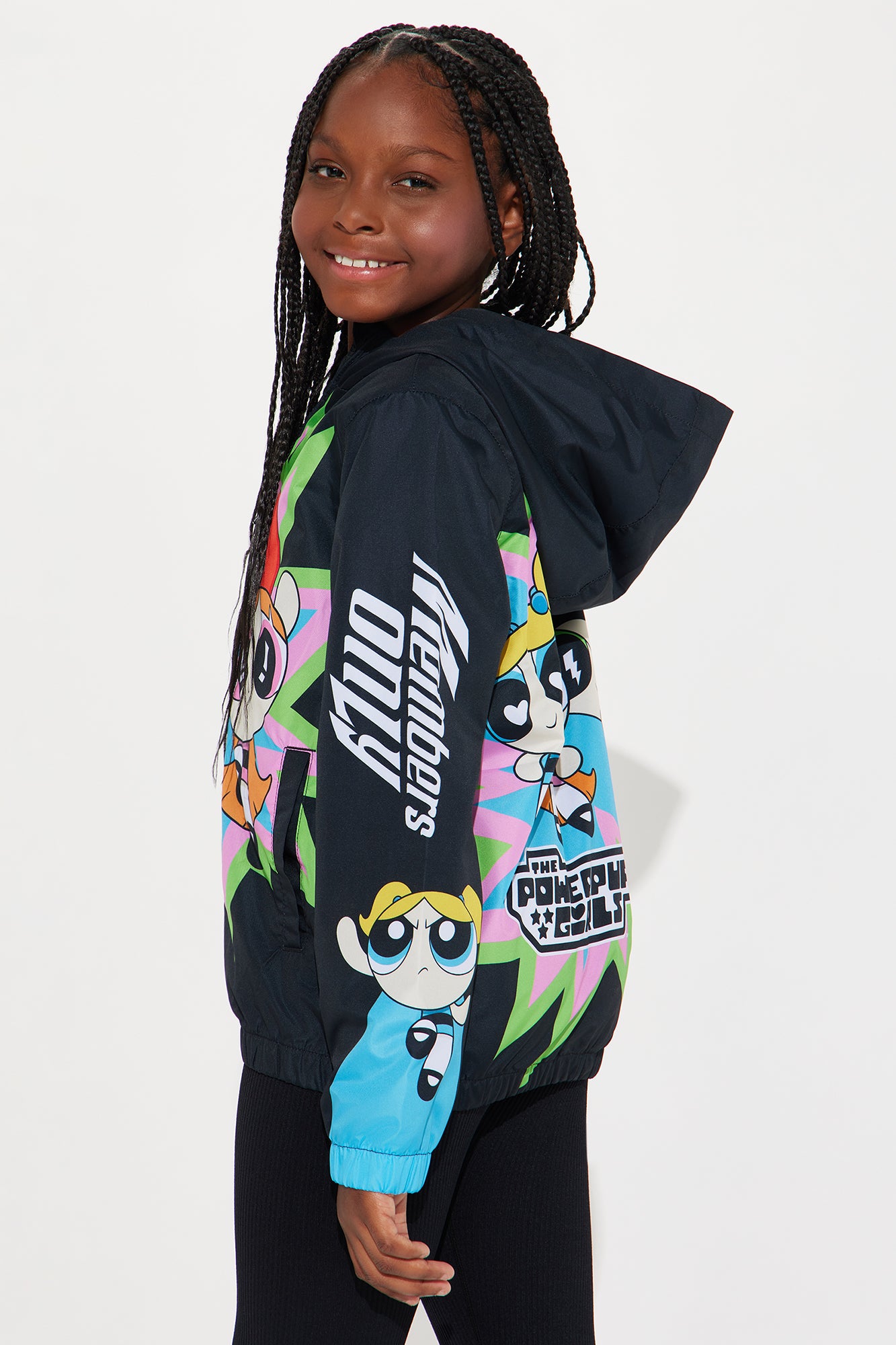 Mini PowerPuff Girls Members Only Zip Up Windbreaker - Black - Image 4