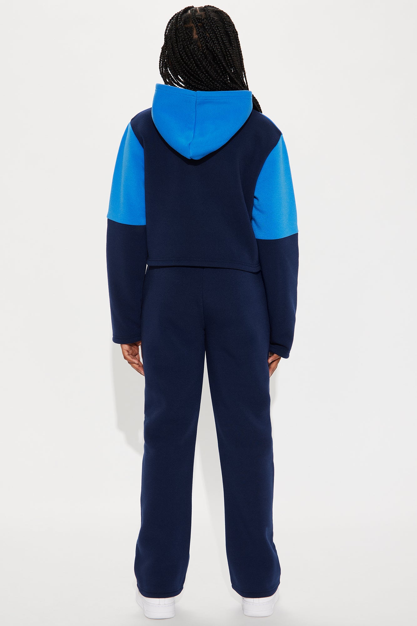 Mini Blessed Colorblock Fleece Pant Set - Navy - Image 4