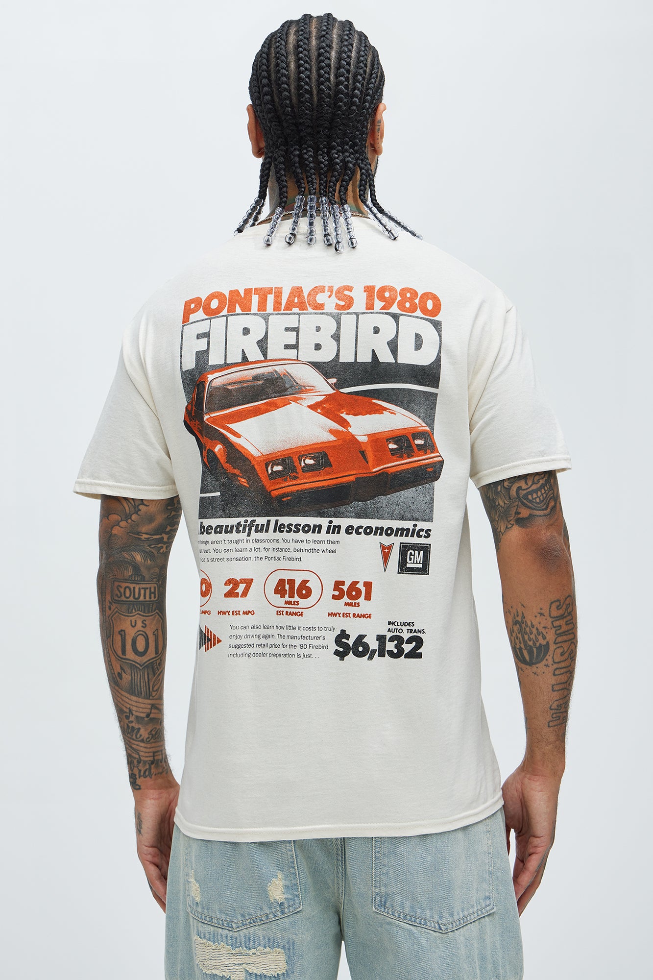 Pontiac 1980 Firebird Short Sleeve Tee - Cream - Image 4