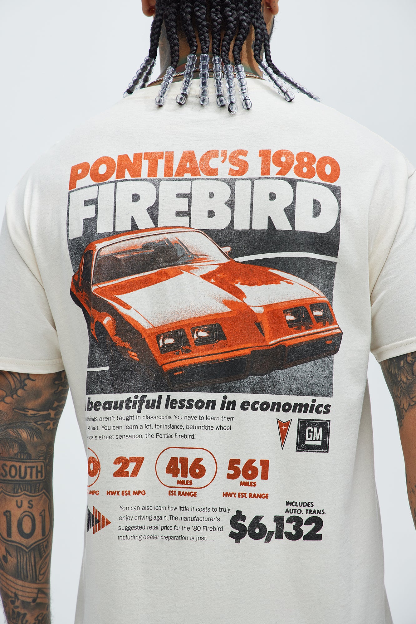 Pontiac 1980 Firebird Short Sleeve Tee - Cream - Image 5