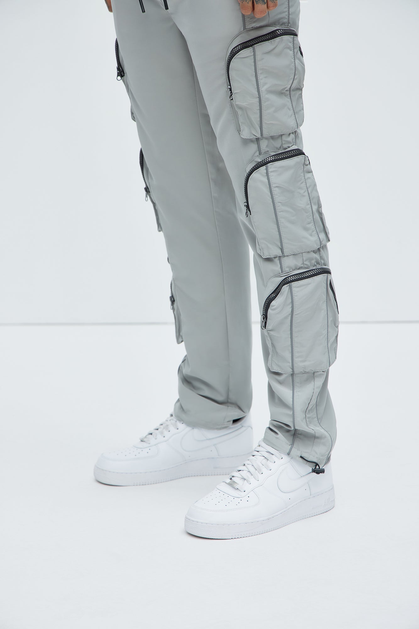 I Got You Cargo Slim Nylon Pants - Grey - Image 5