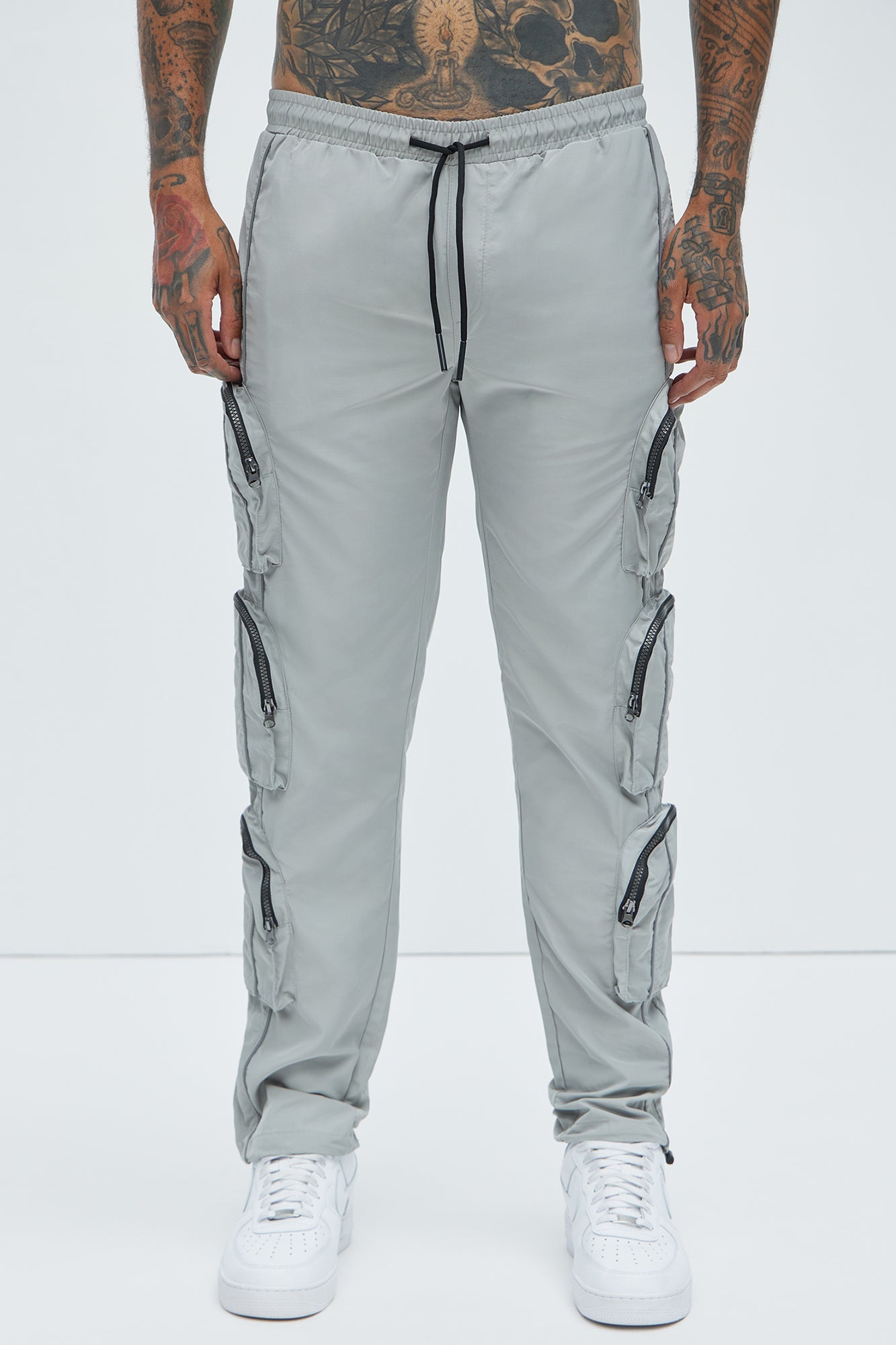 I Got You Cargo Slim Nylon Pants - Grey - Image 3