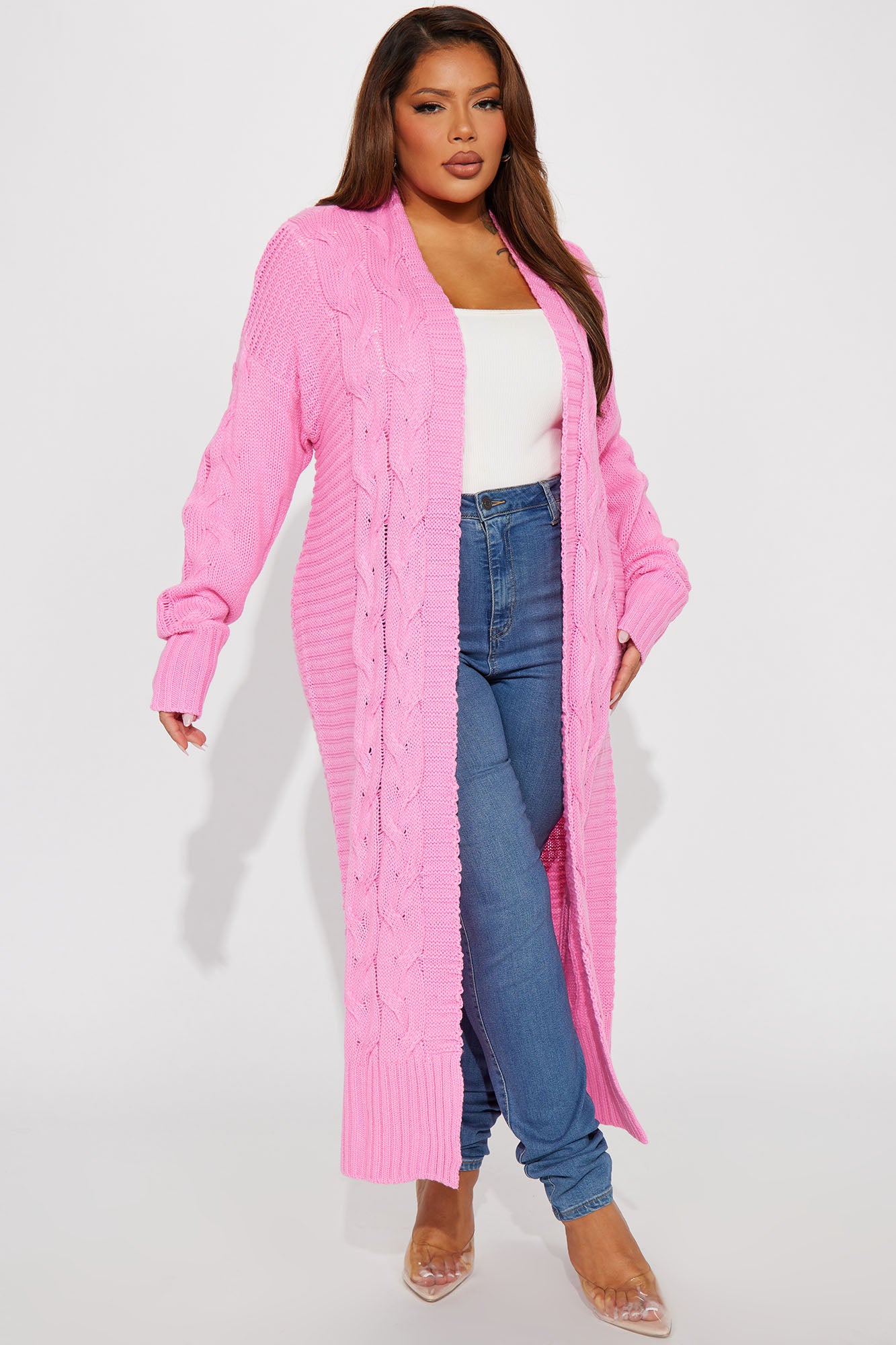 Aneria Long Cardigan - Pink - Image 4