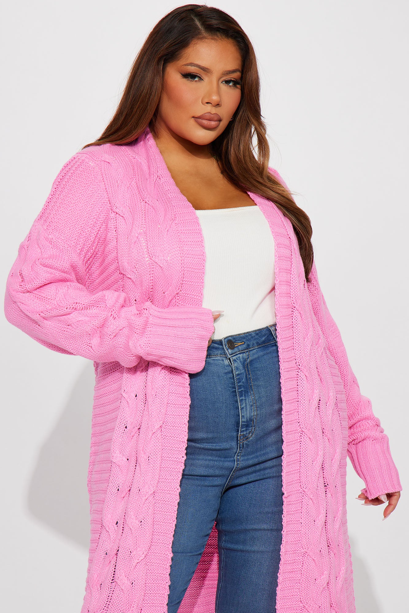 Aneria Long Cardigan - Pink - Image 5