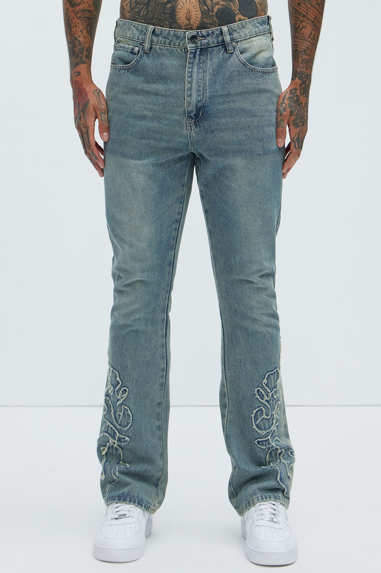 Tumble Slim Flare Jeans - Light Blue Wash - Image 4