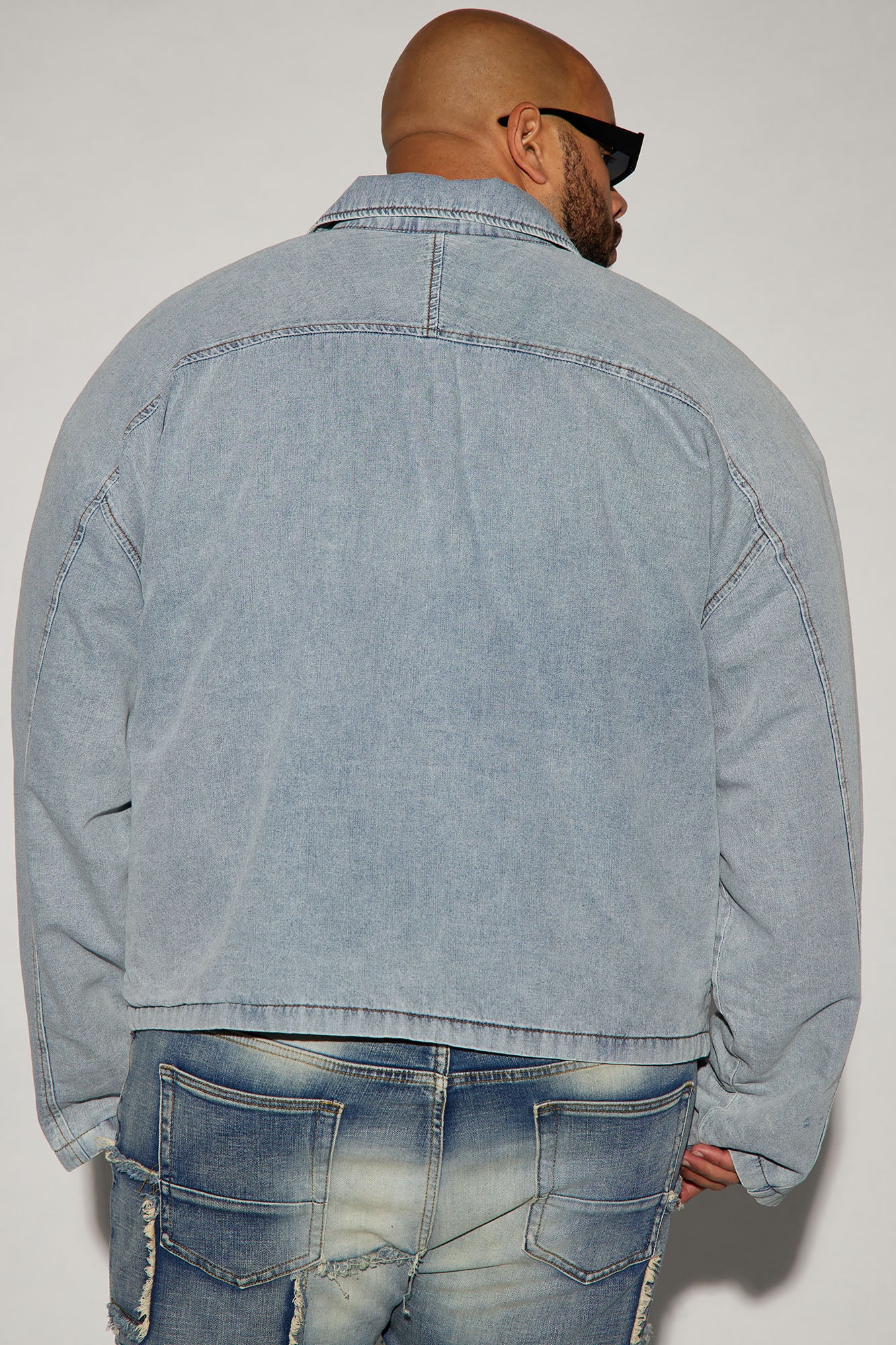 Don't Concern You Padded Cropped Jacket - Light Blue - Image 7