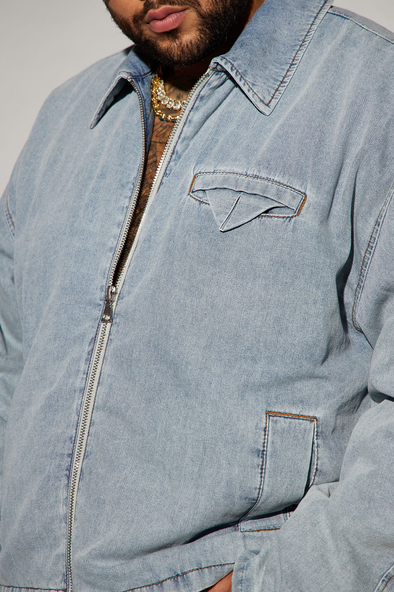 Don't Concern You Padded Cropped Jacket - Light Blue - Image 6