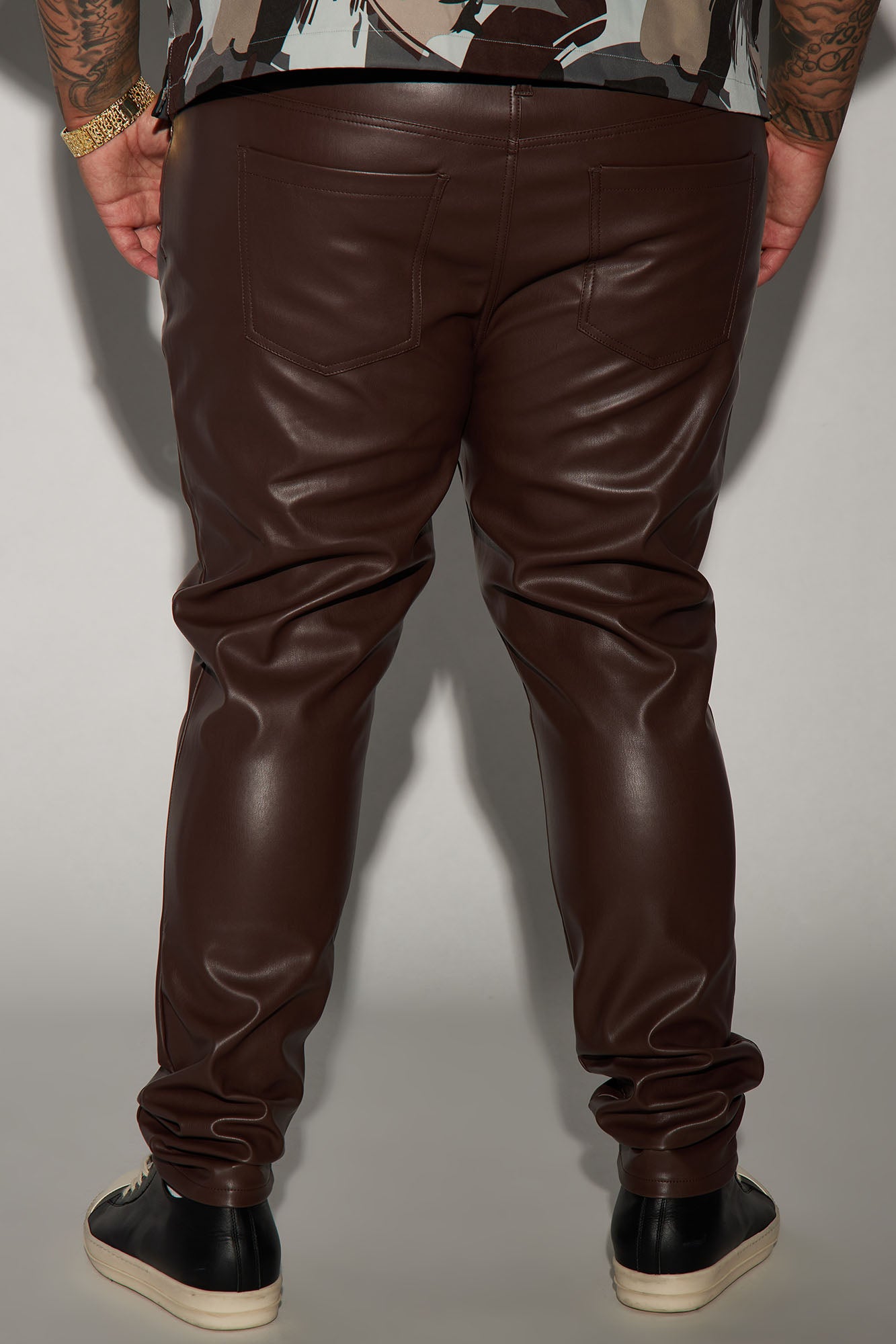 Your Favorite Faux Leather Skinny Pants - Dark Brown - Image 7