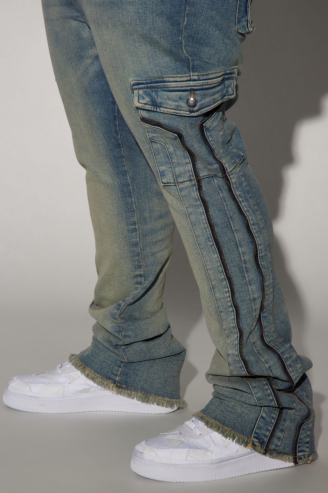 Hilltop Stacked Skinny Flare Jeans - Light Blue Wash - Image 8