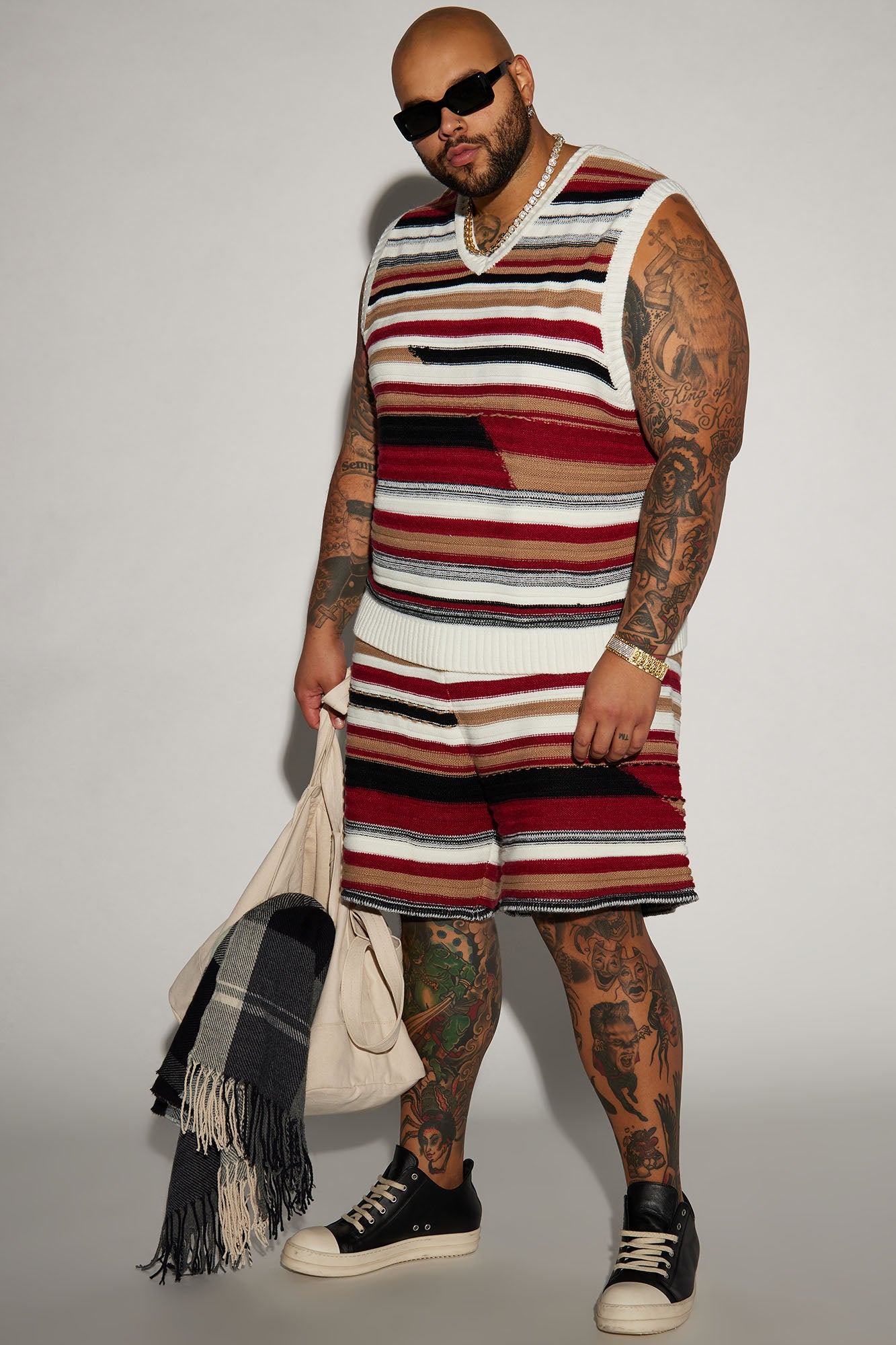 Striped Sweater Vest - Red/combo - Image 5