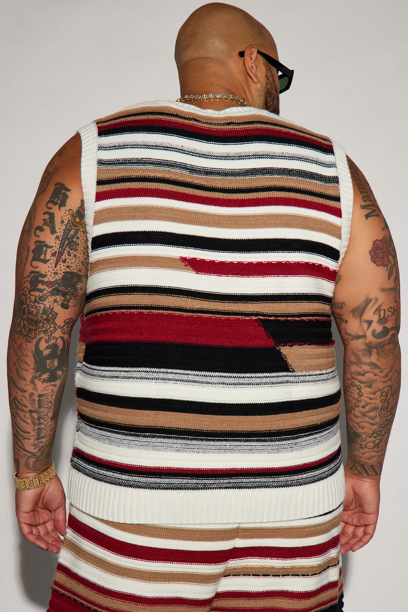 Striped Sweater Vest - Red/combo - Image 6