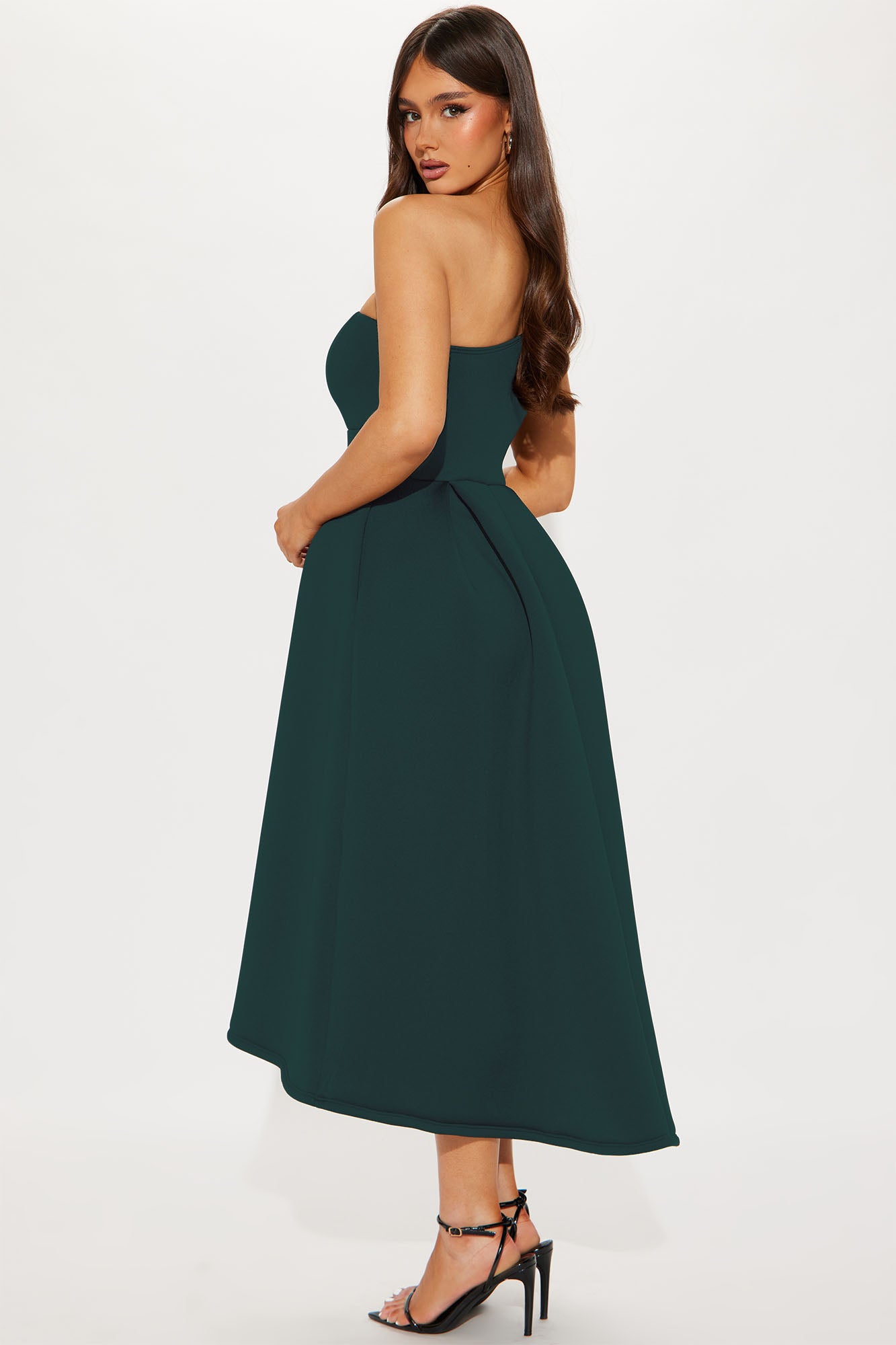 Alaina One Shoulder Midi Dress - Hunter - Image 5