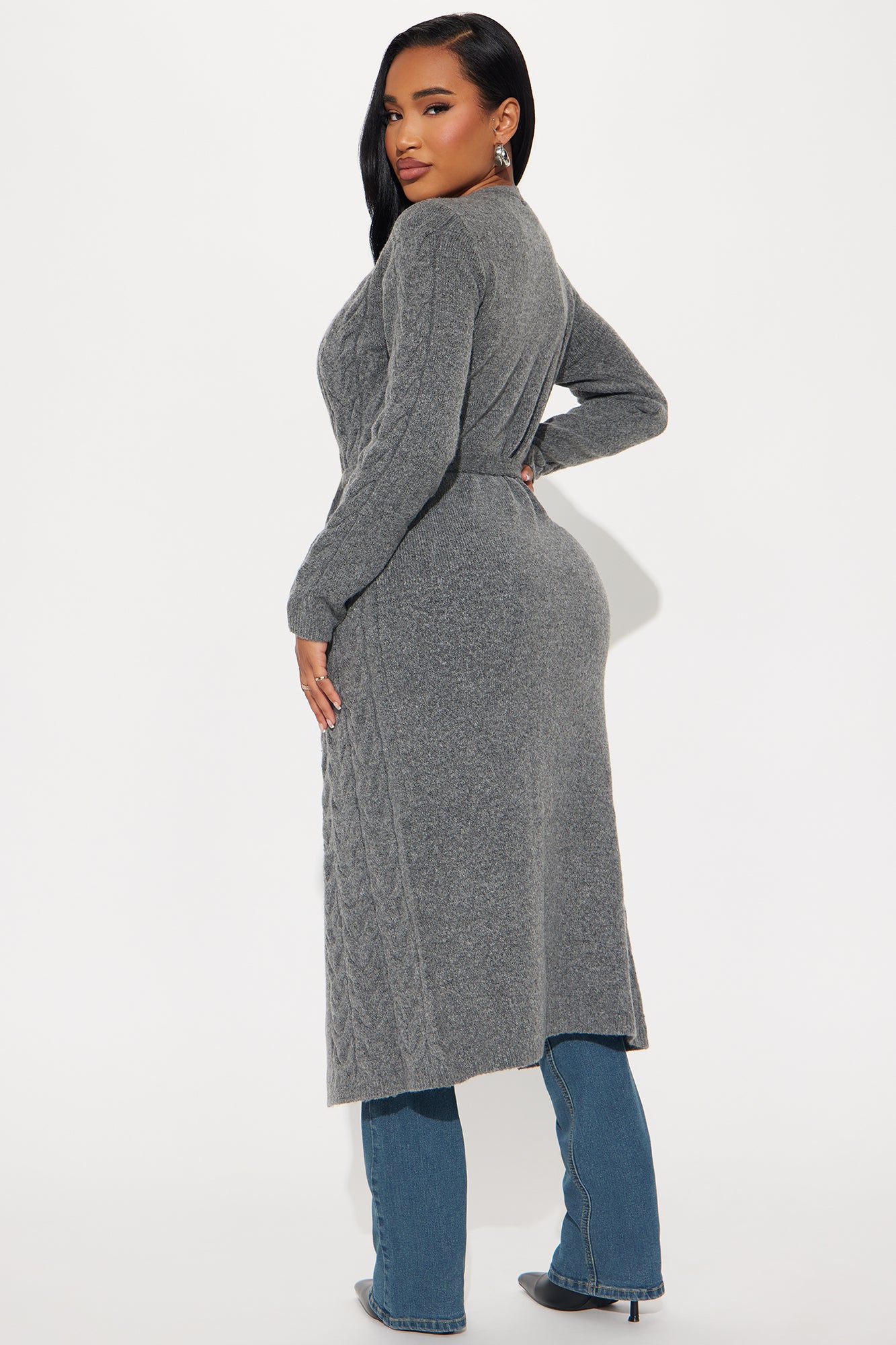 Coldest Winter Long Cardigan - Grey - Image 3