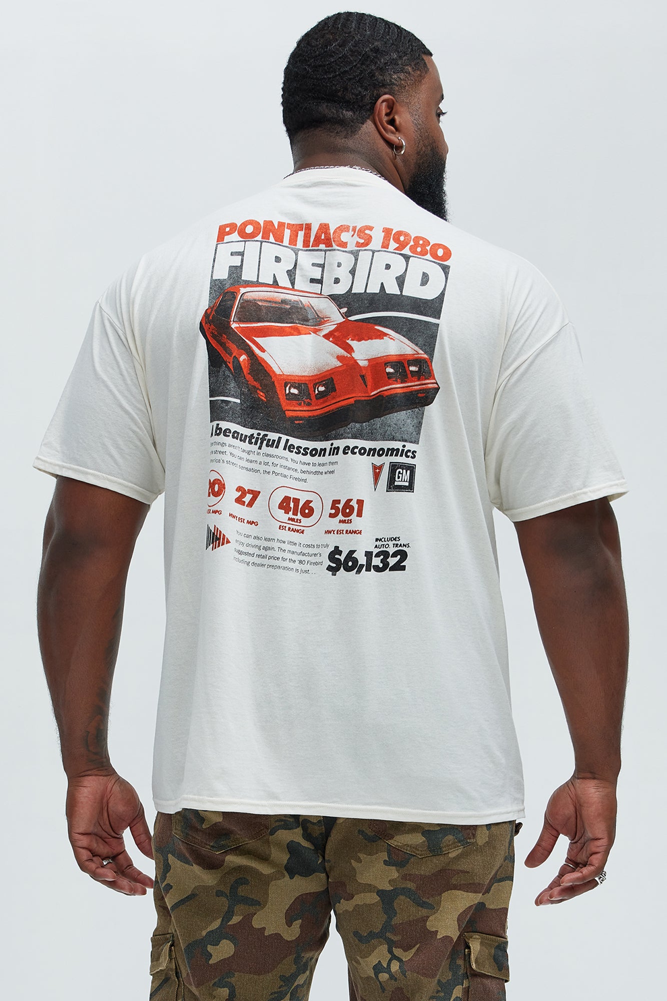 Pontiac 1980 Firebird Short Sleeve Tee - Cream - Image 9