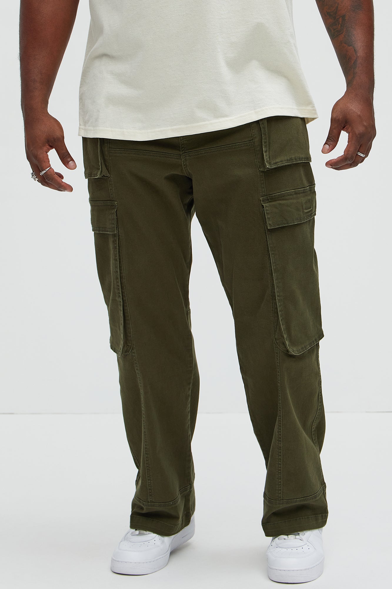 Psyche Straight Cargo Jeans - Olive - Image 6