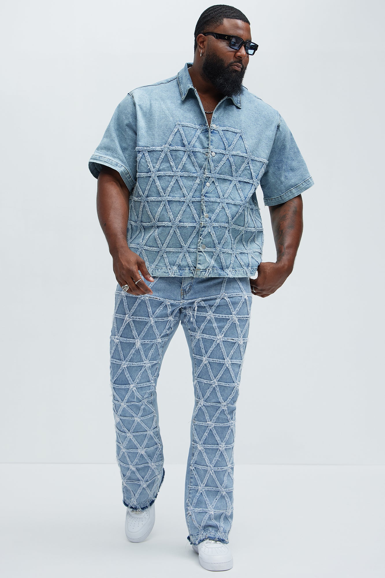 Interstellar Stacked Slim Flare Jeans - Light Blue Wash - Image 7