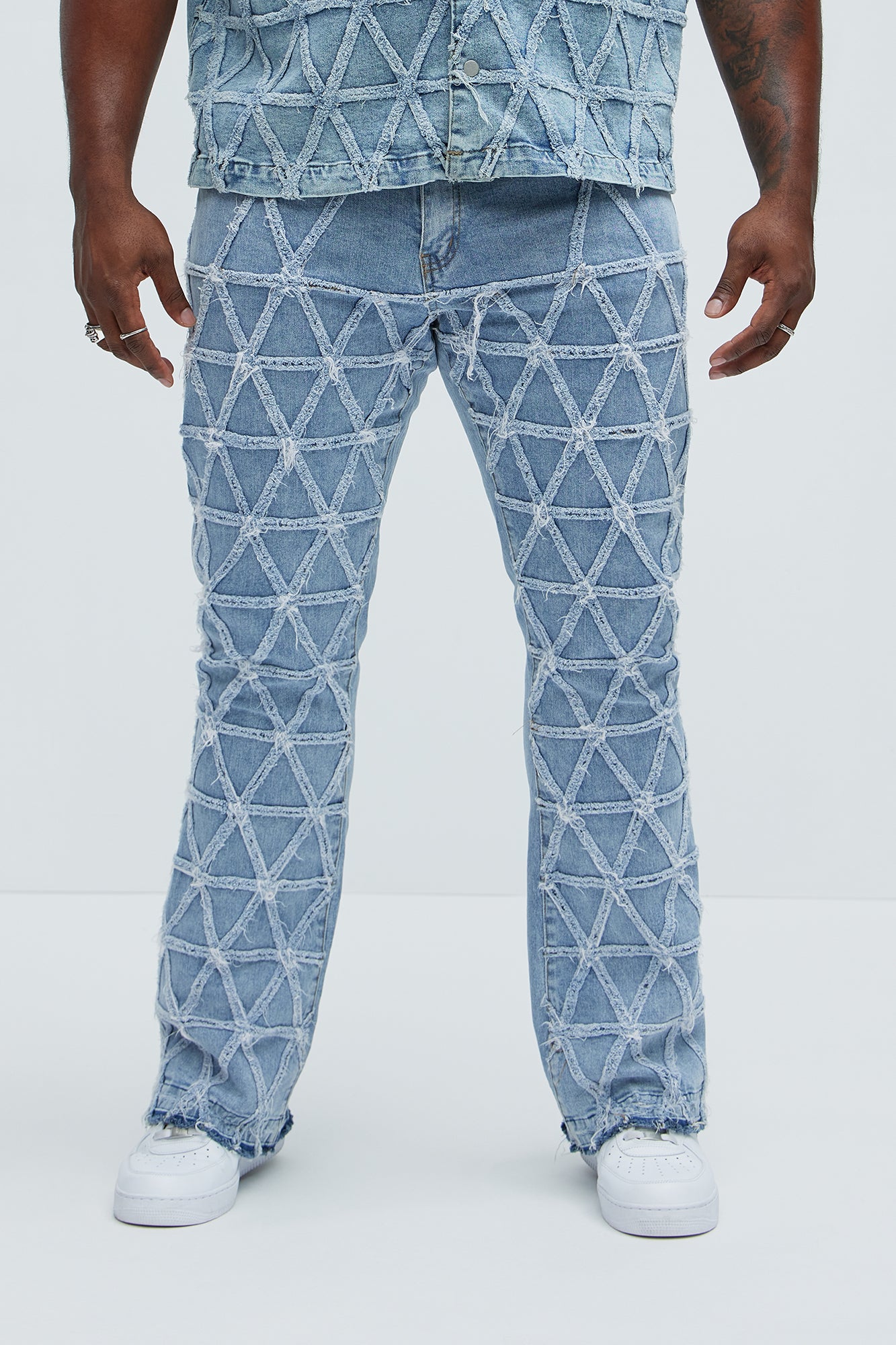 Interstellar Stacked Slim Flare Jeans - Light Blue Wash - Image 6