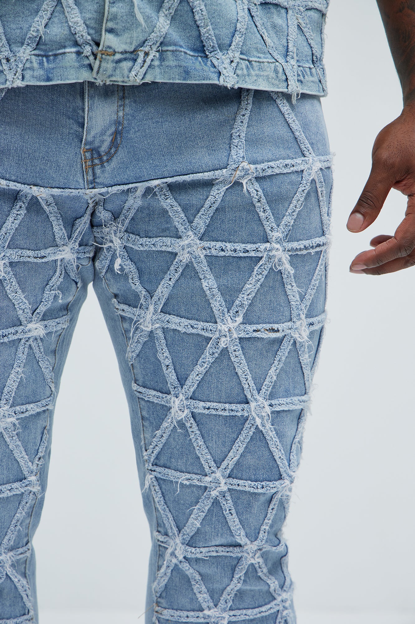Interstellar Stacked Slim Flare Jeans - Light Blue Wash - Image 8