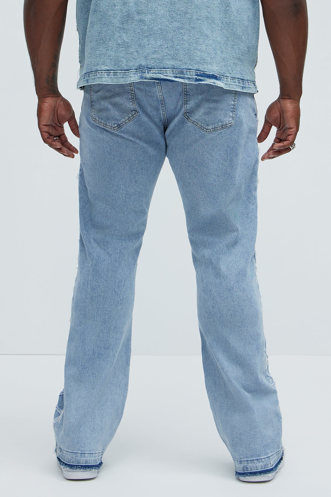 Interstellar Stacked Slim Flare Jeans - Light Blue Wash - Image 9