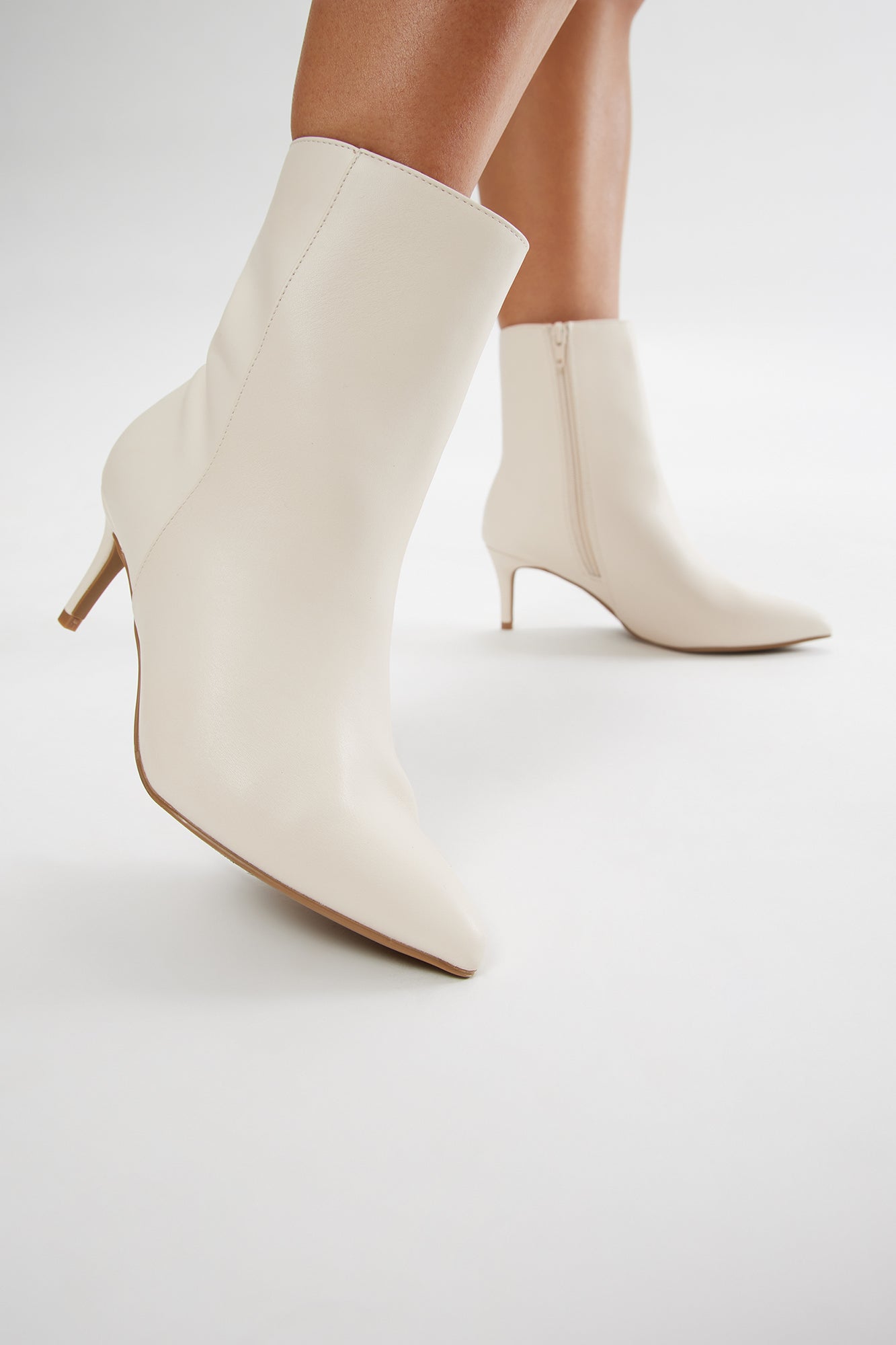 Bryson Heeled Booties - Beige - Image 3