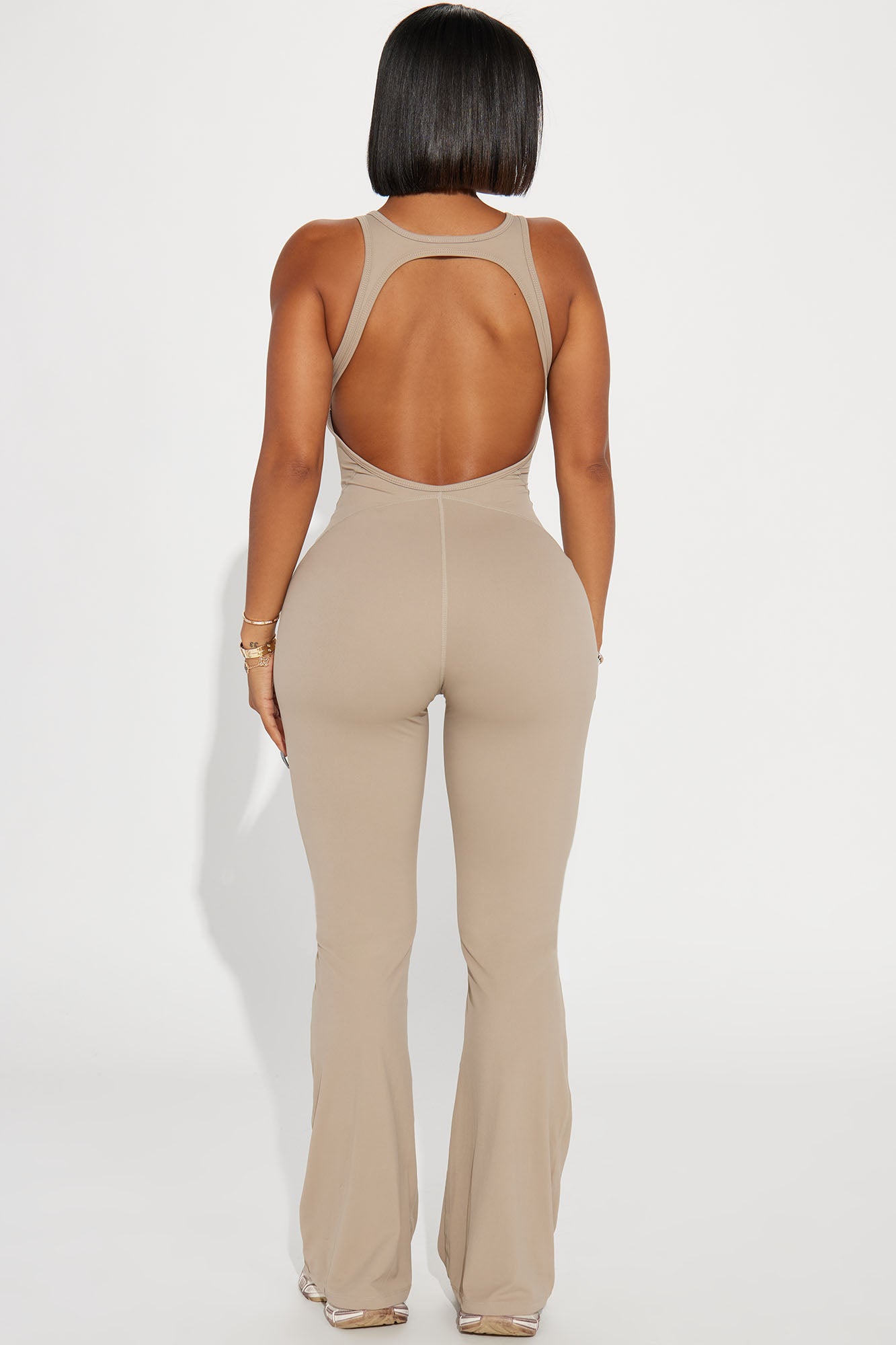 Let's Get It Active Jumpsuit - Taupe - Image 4