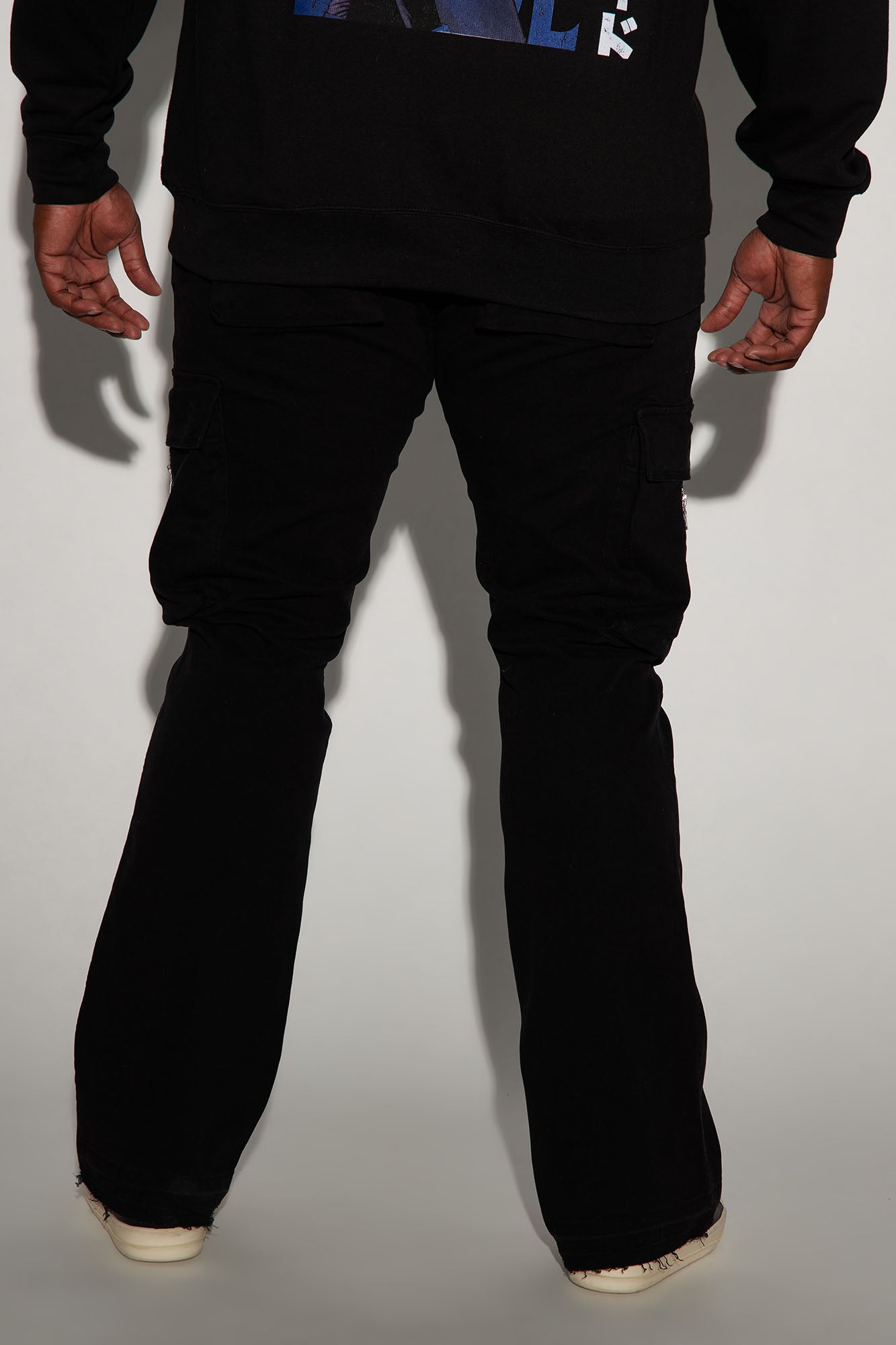 Affection Stacked Skinny Flare Cargo Pants - Black - Image 9