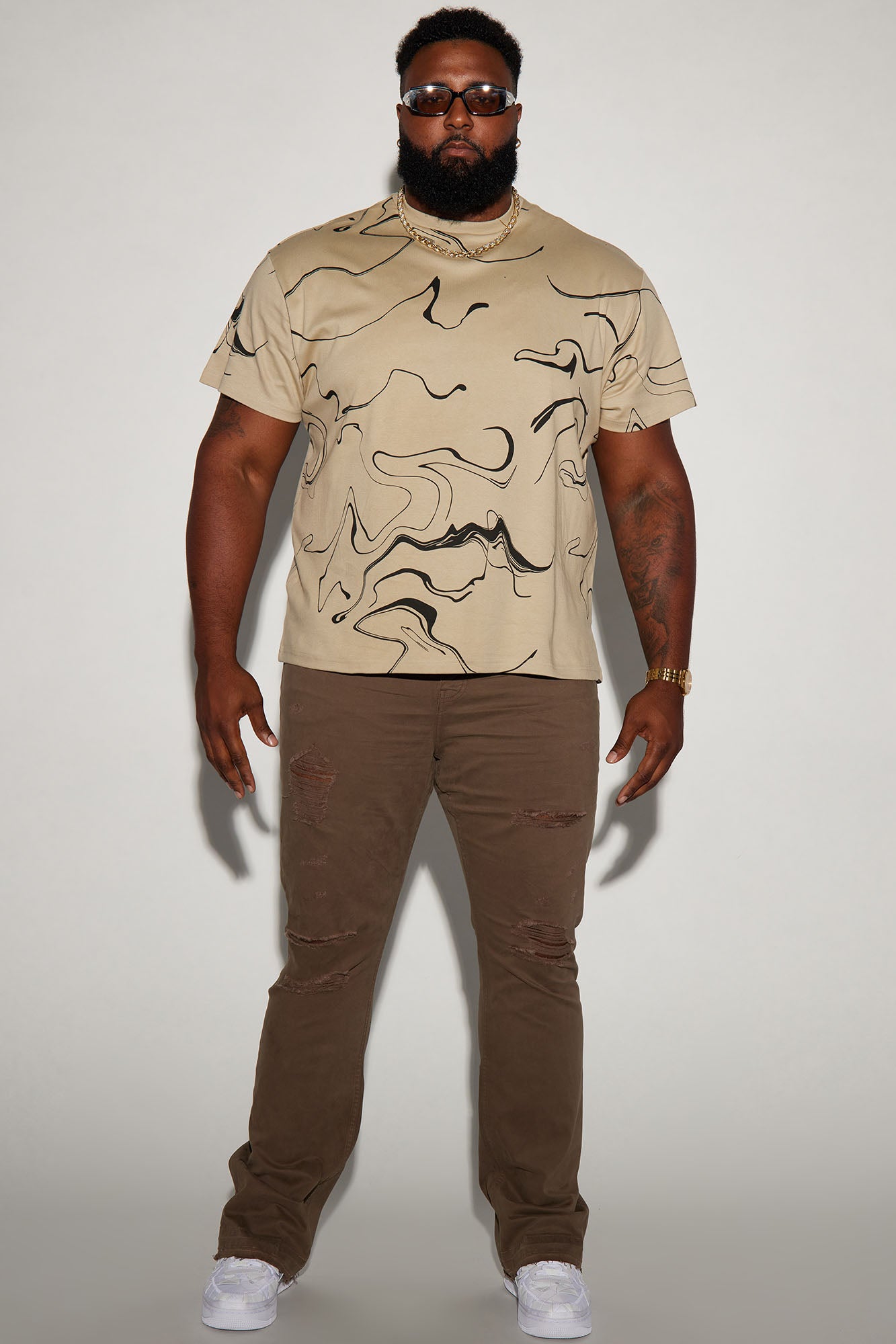 All In Marble Short Sleeve Tee - Taupe/combo - Image 6
