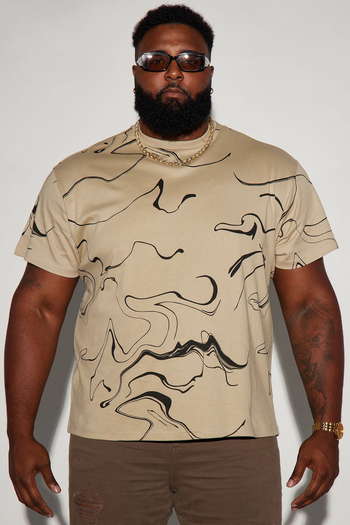 All In Marble Short Sleeve Tee - Taupe/combo - Image 5