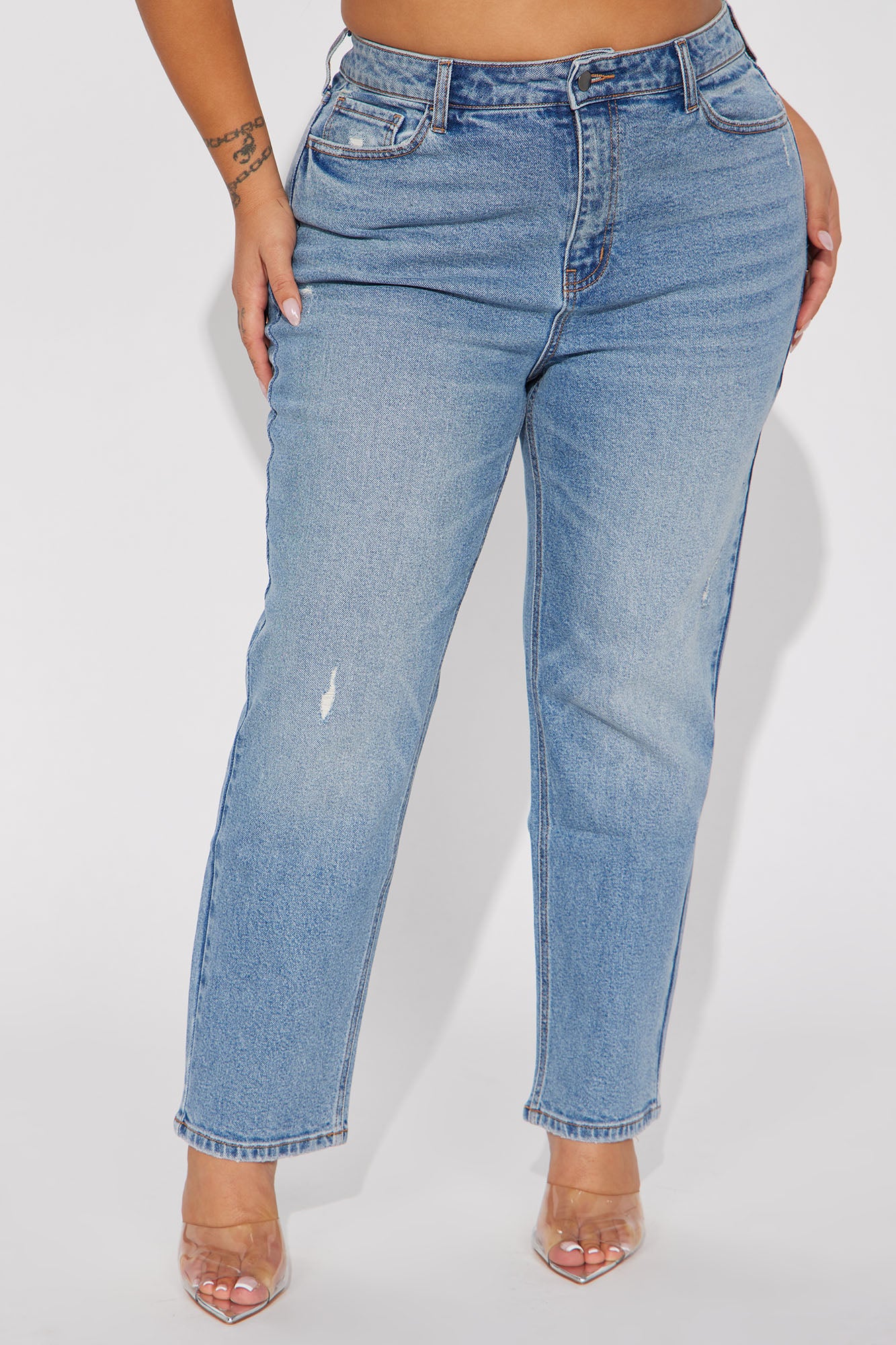Mama Said 90s High Rise Mom Jeans - Medium Wash - Image 5