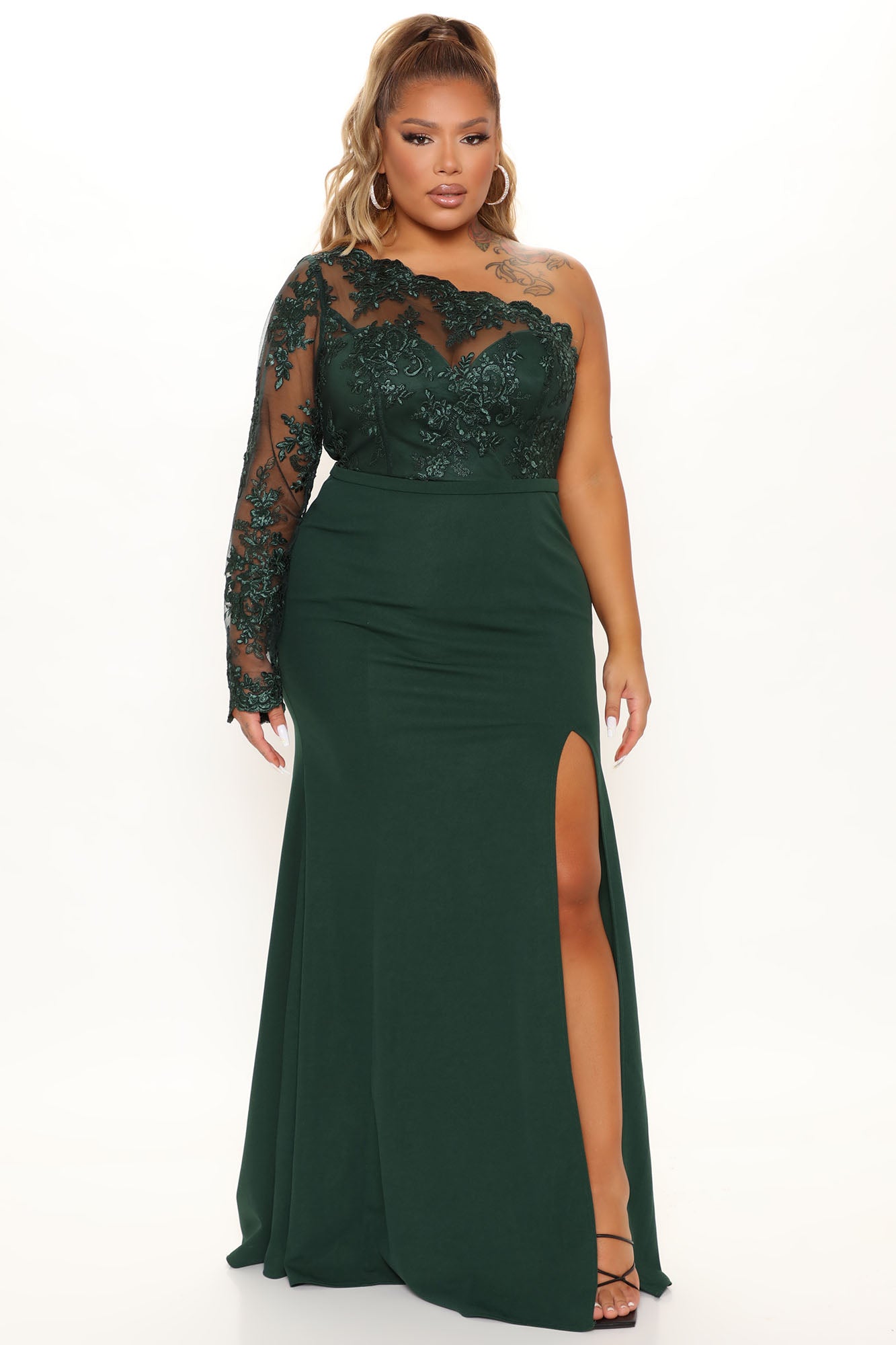 Bonita Lace Maxi Dress - Emerald - Image 5