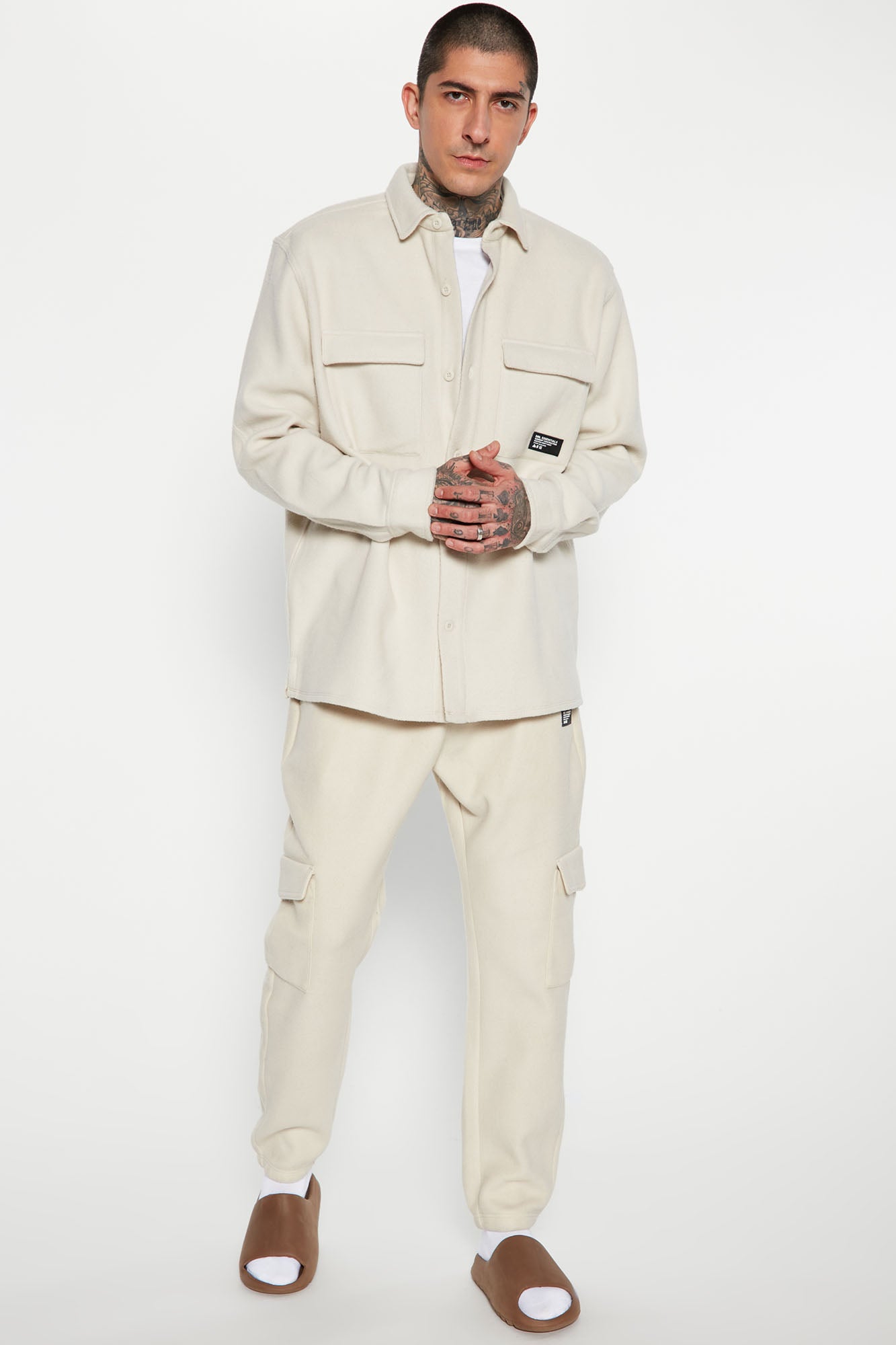 Your Go To Fleece Shacket - Cream - Image 4