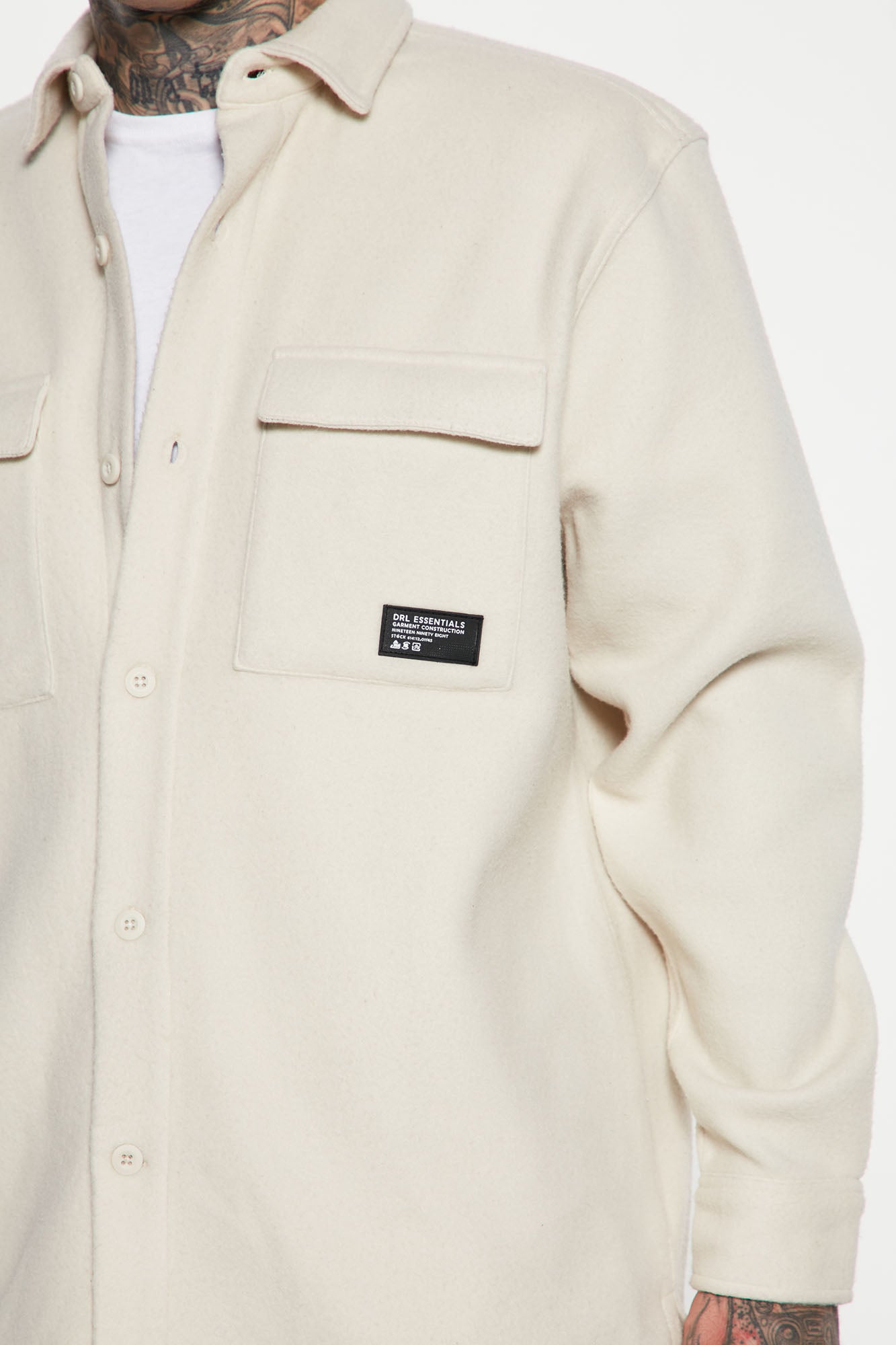Your Go To Fleece Shacket - Cream - Image 5