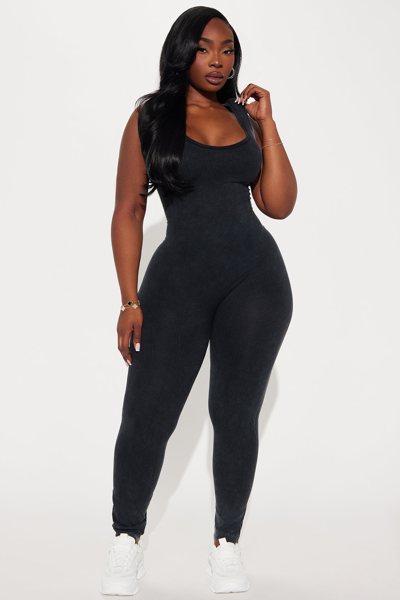Ausha Washed Seamless Jumpsuit - Black - Image 4