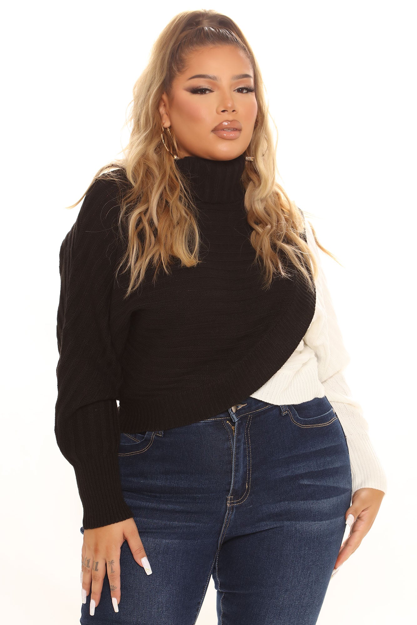 Cross Roads Turtleneck Sweater - Black/combo - Image 5