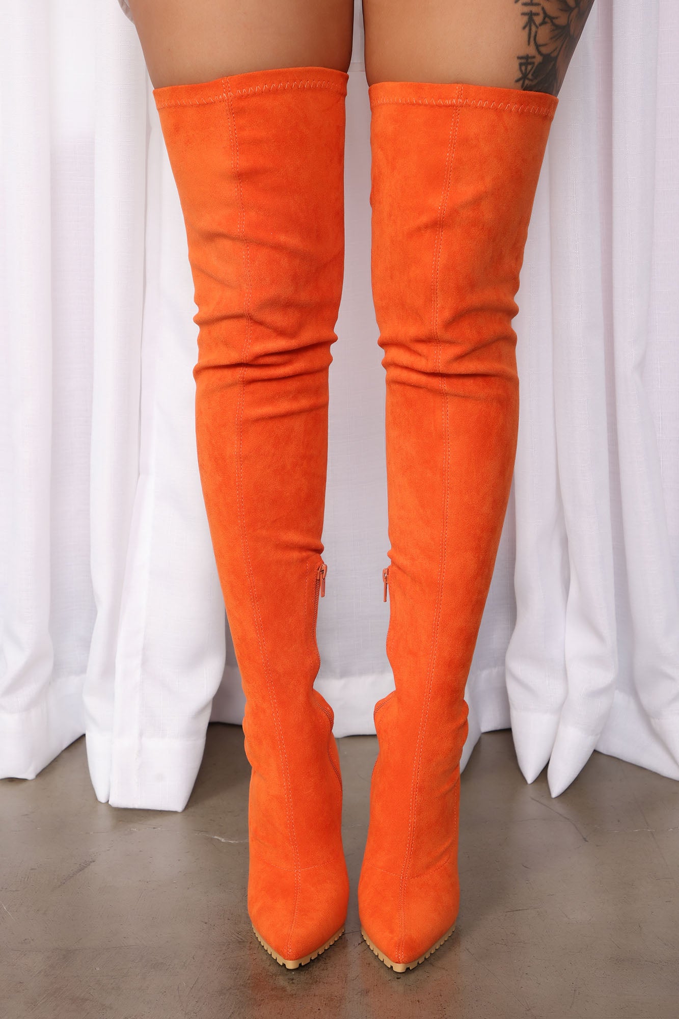 Extra Attention Over The Knee Boots - Orange - Image 3