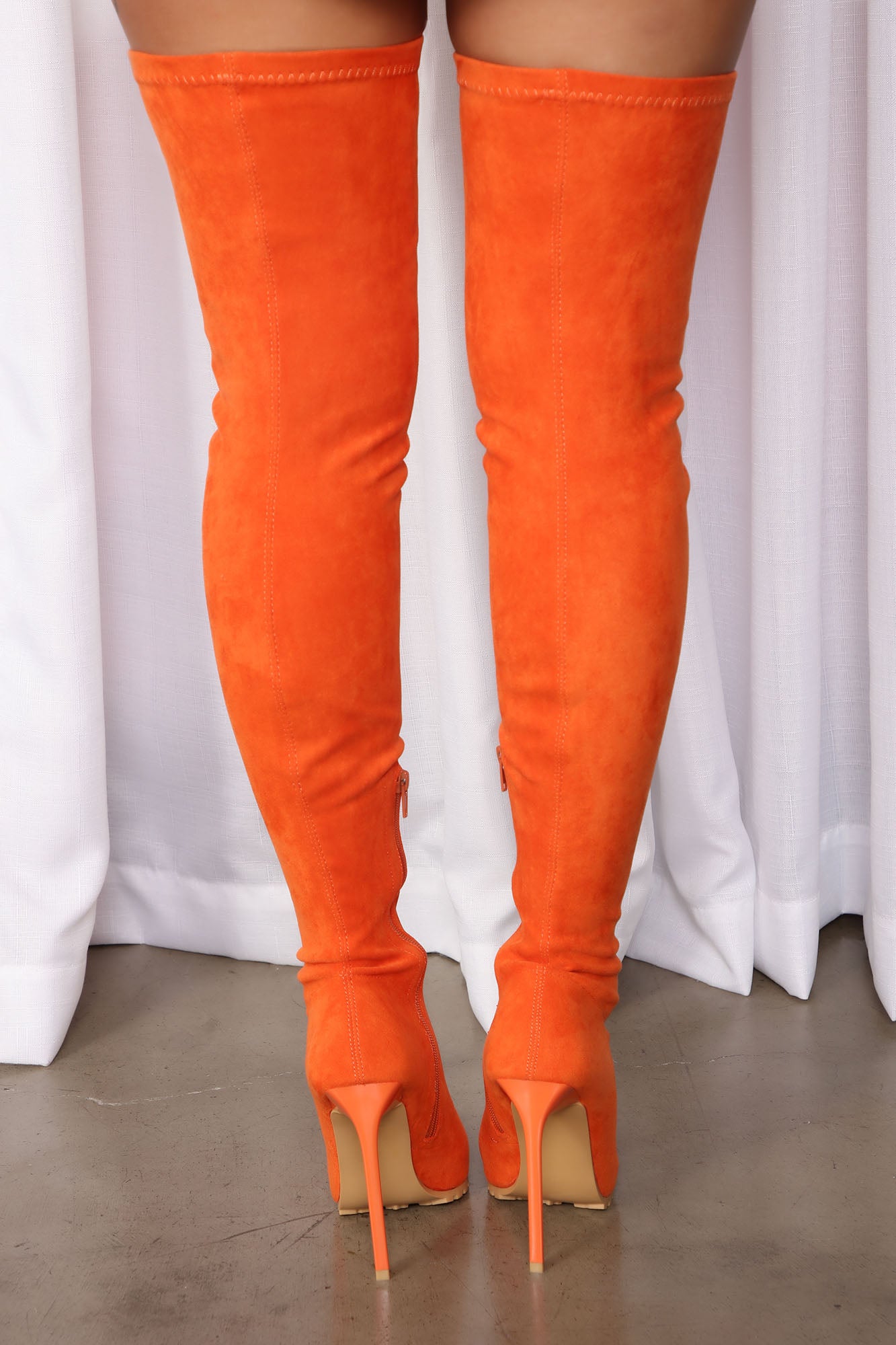 Extra Attention Over The Knee Boots - Orange - Image 4