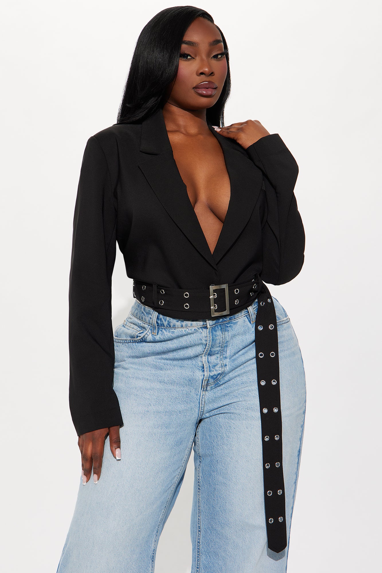Take The Edge Off Cropped Blazer - Black - Image 6