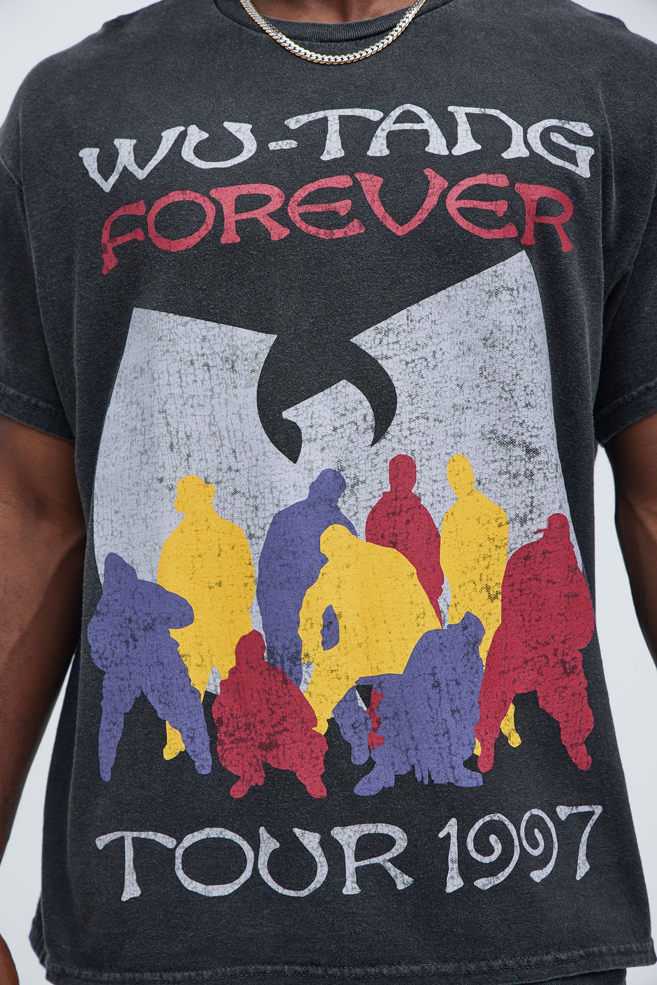 Wu Tang Clan C.R.E.A.M. Oversized Short Sleeve Tee - Black - Image 3