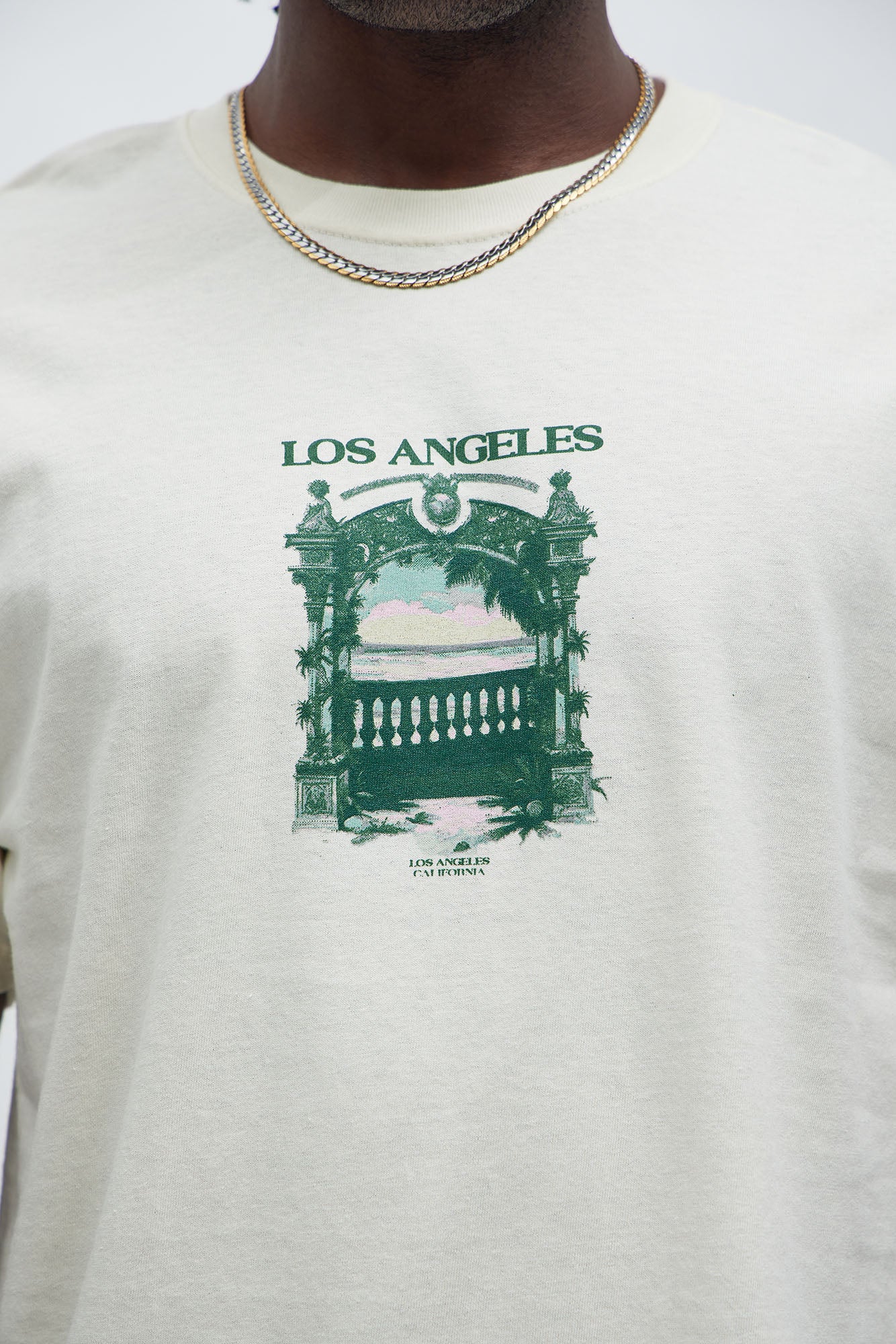 Los Angeles Sunset Short Sleeve Tee - Off White - Image 4