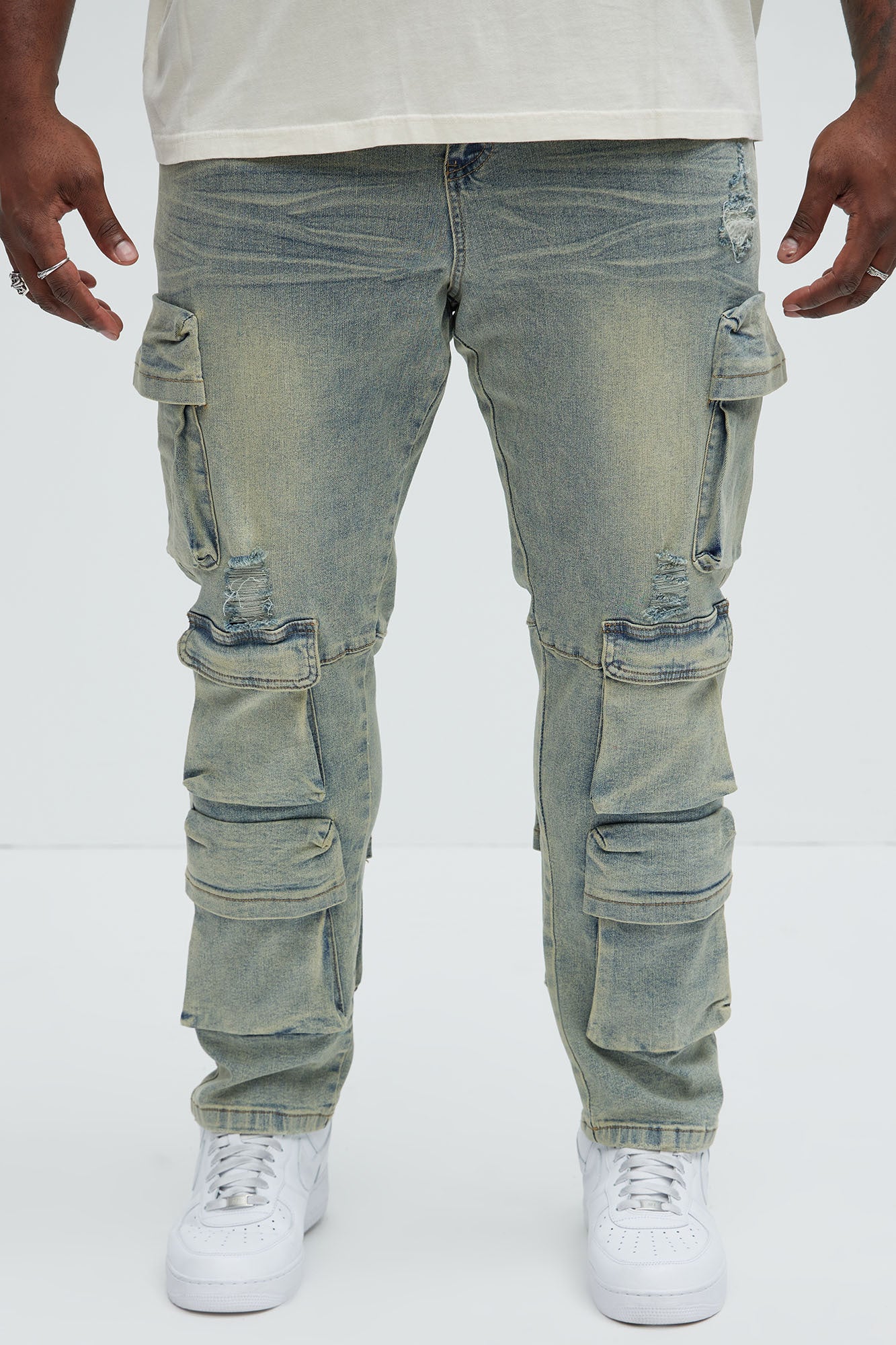 Into The Wild Cargo Slim Jeans - Vintage Wash - Image 6