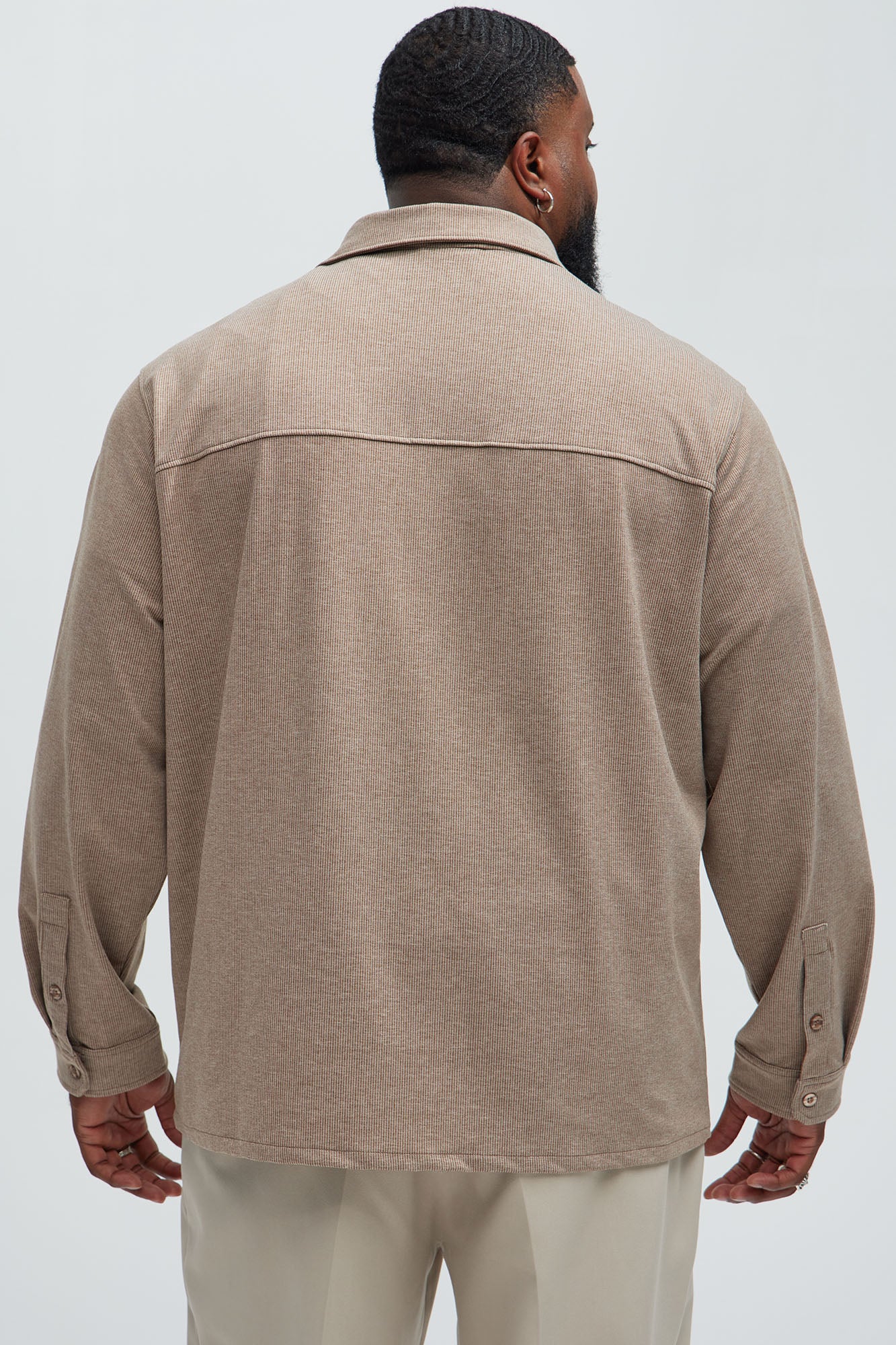 What U Need Stripe Button Up Shirt - Brown Combo - Image 8