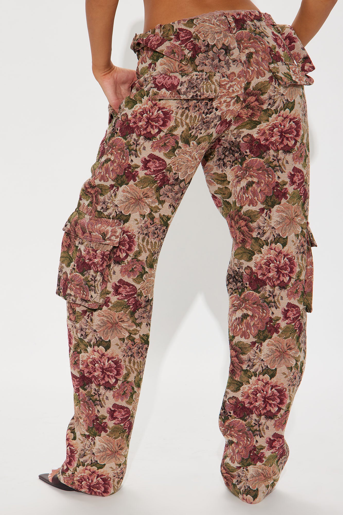 Expensive Taste Jacquard Cargo Pant - Mauve/combo - Image 4