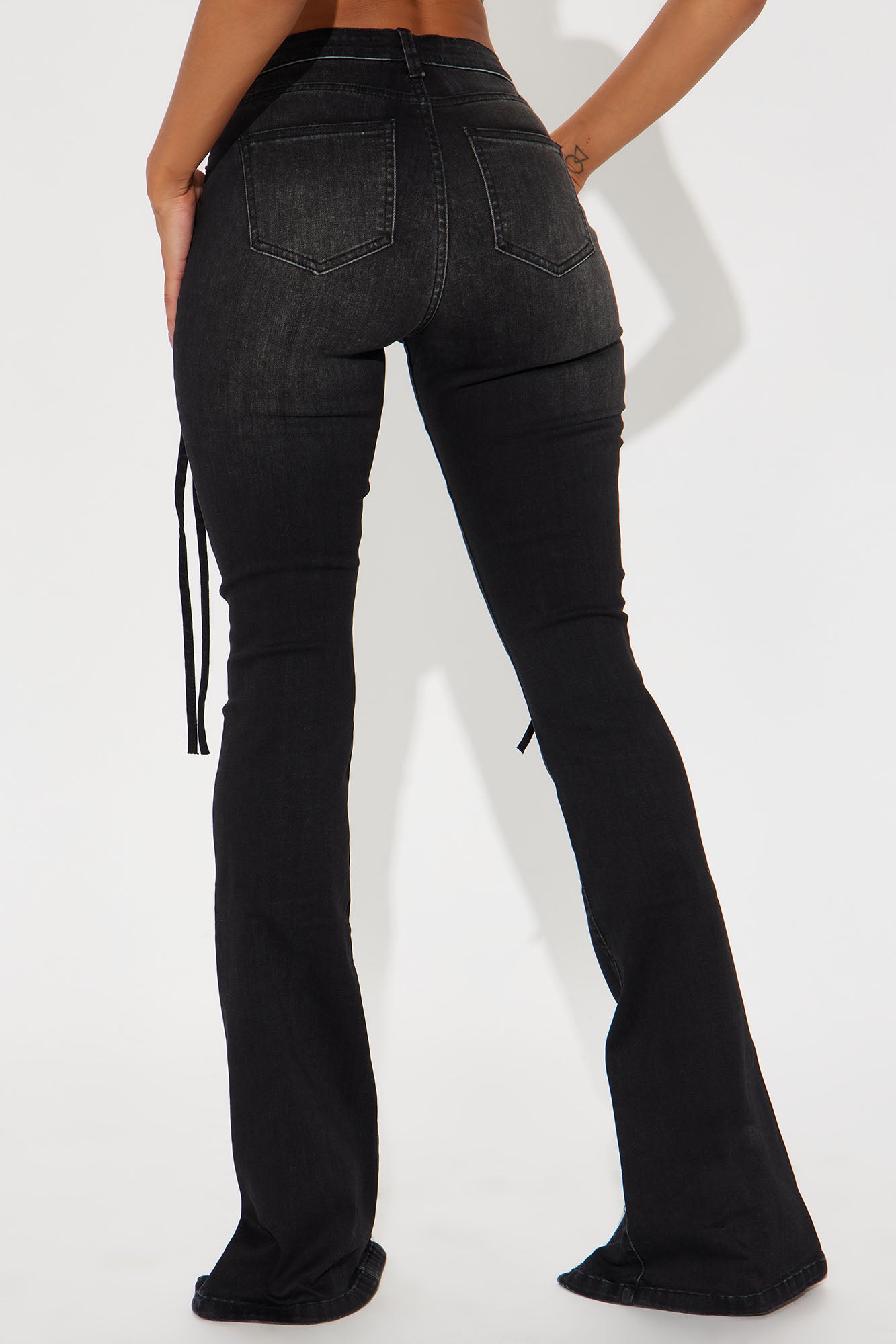 Tall Not So Basic Stretch Zipper  Bootcut Jeans - Black - Image 4