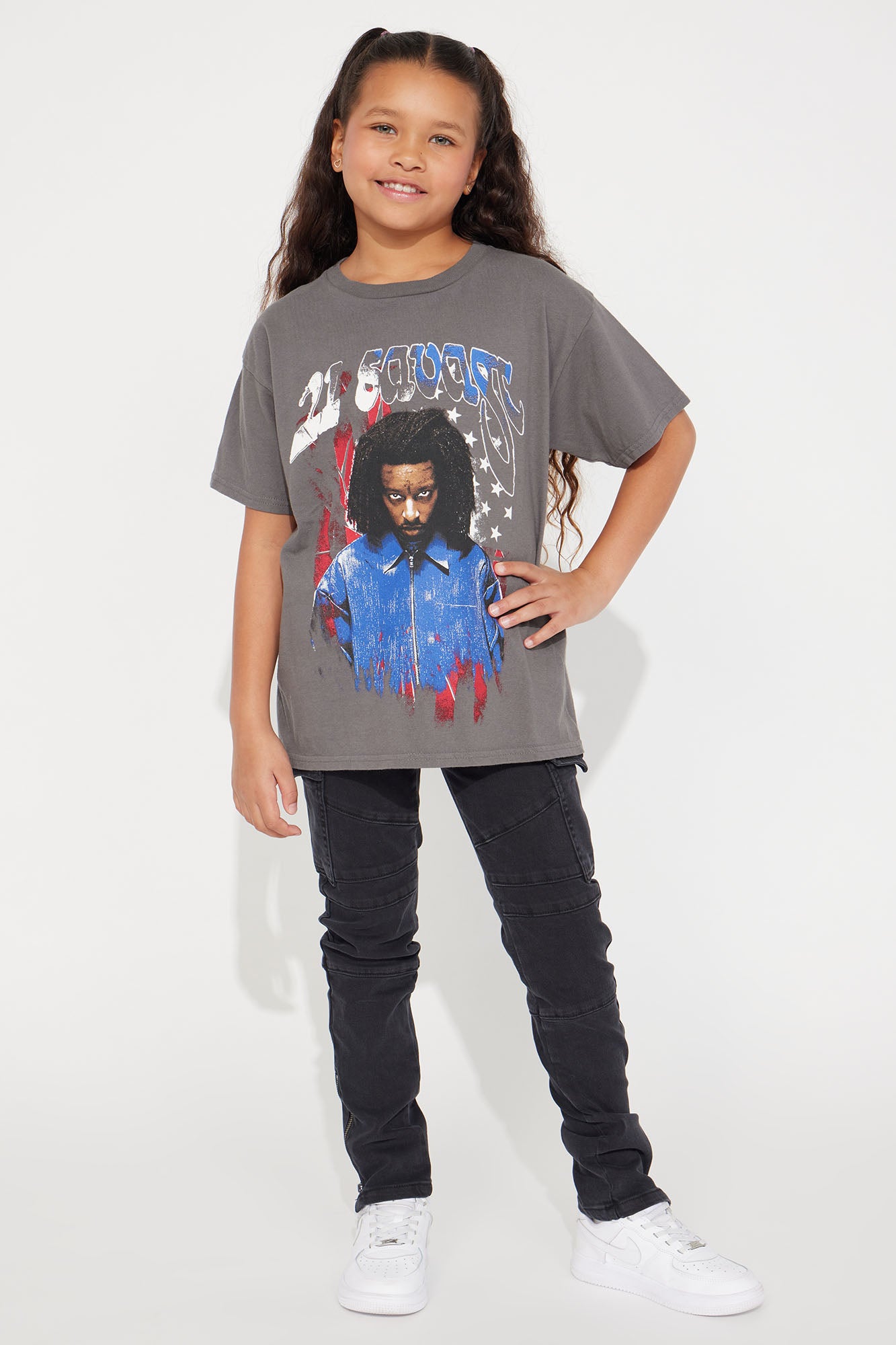 Mini 21 SAVAGE American Dream Washed Tee - Charcoal - Image 3