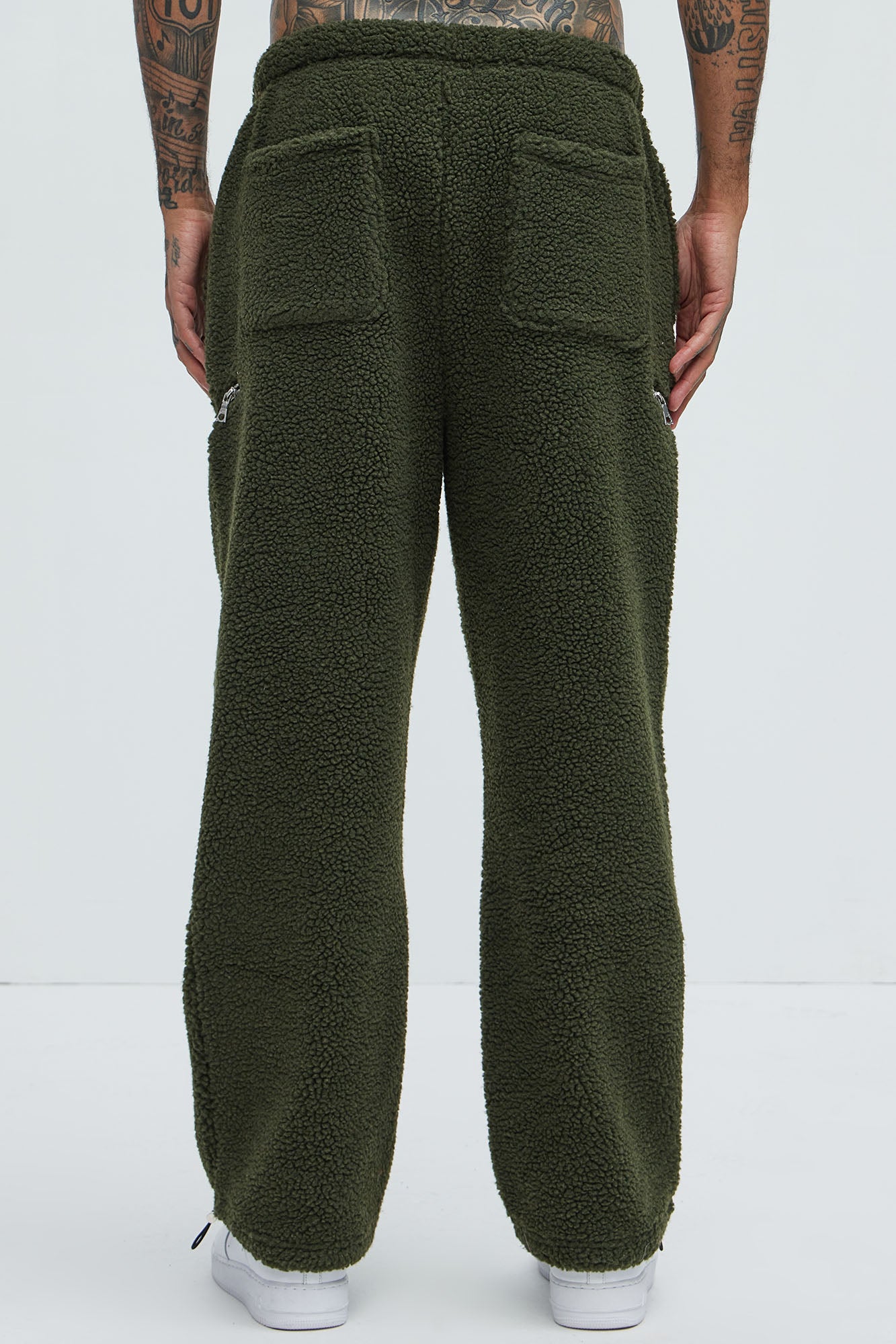 Axel Polar Fleece Zip Straight Sweatpants - Olive - Image 5