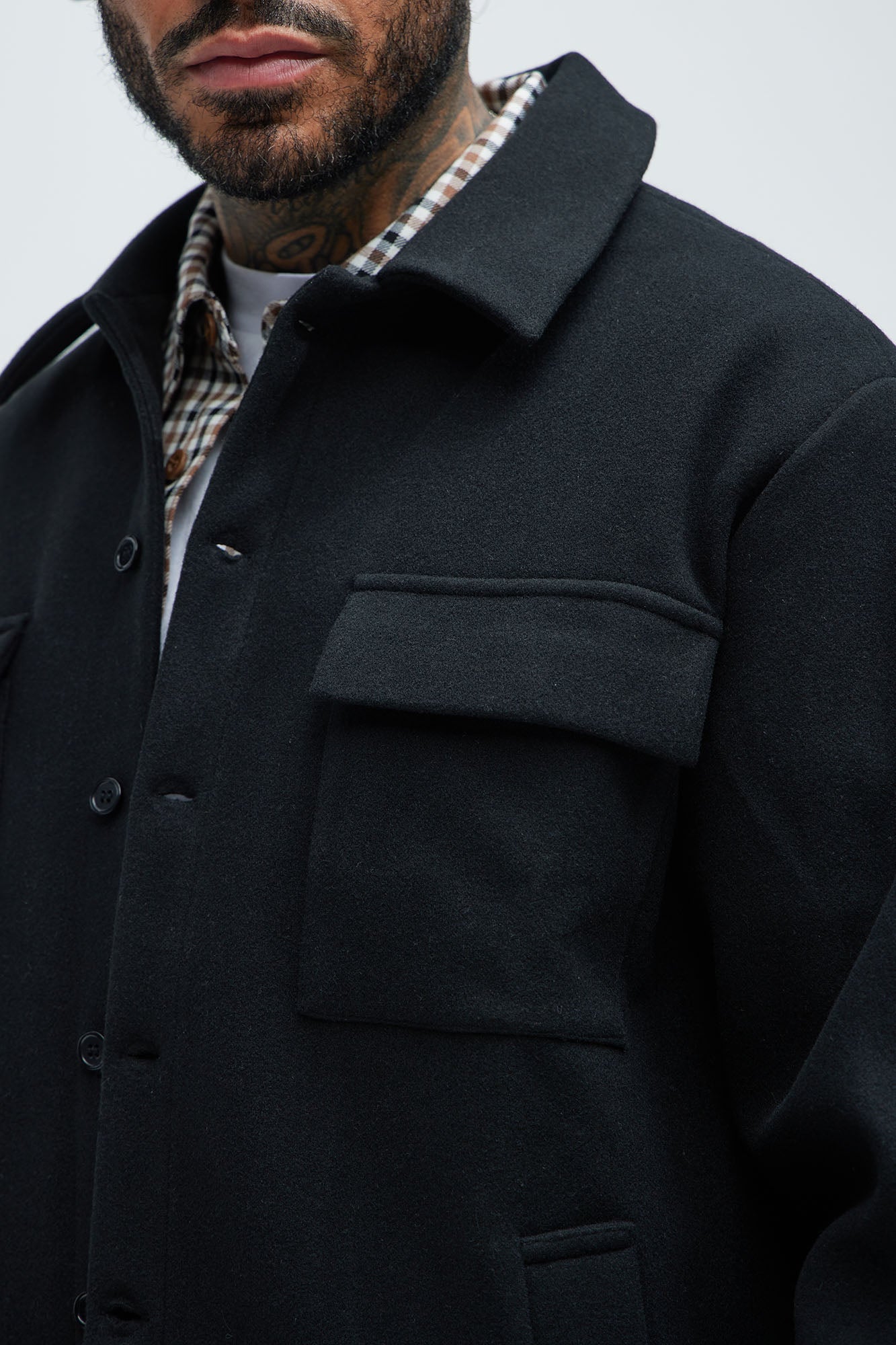 Ballou Pocket Button Up Shirt - Black - Image 3