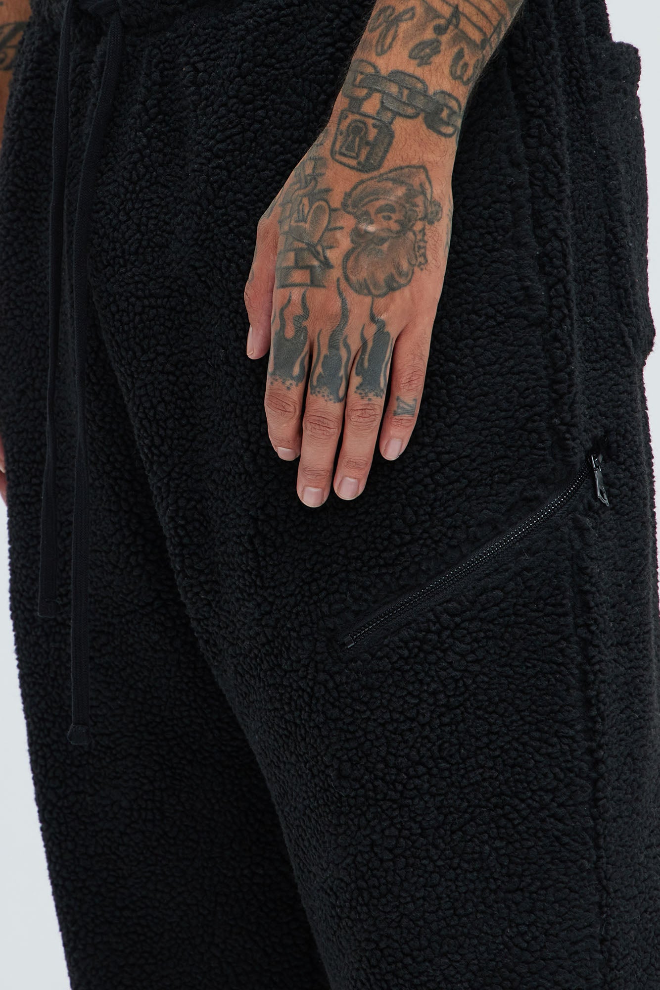 Axel Polar Fleece Zip Straight Sweatpants - Black - Image 4