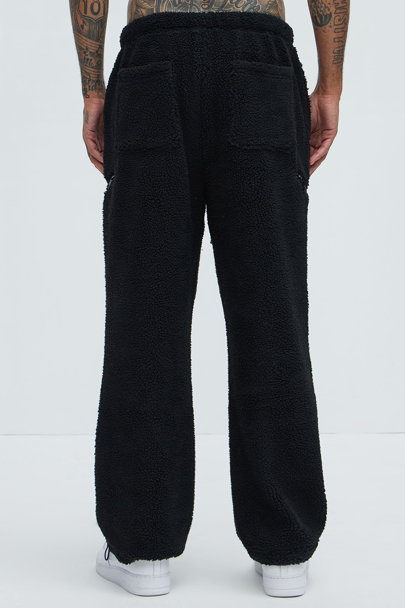 Axel Polar Fleece Zip Straight Sweatpants - Black - Image 5